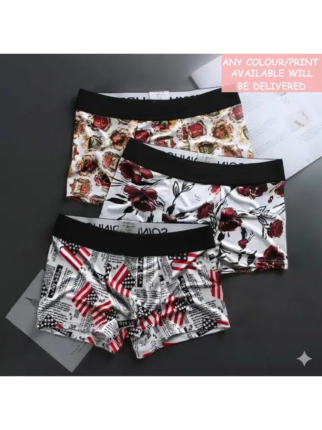 CAVENDERS Boys Pack of 3 Printed Assorted Boxer-Style Briefs