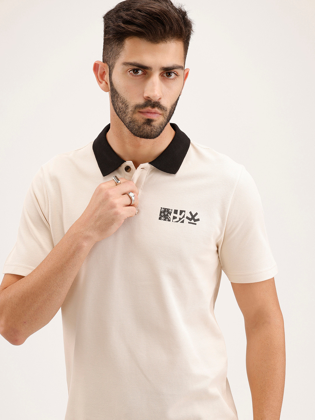 WROGN Slim Fit Polo Collar Pure Cotton T-shirt