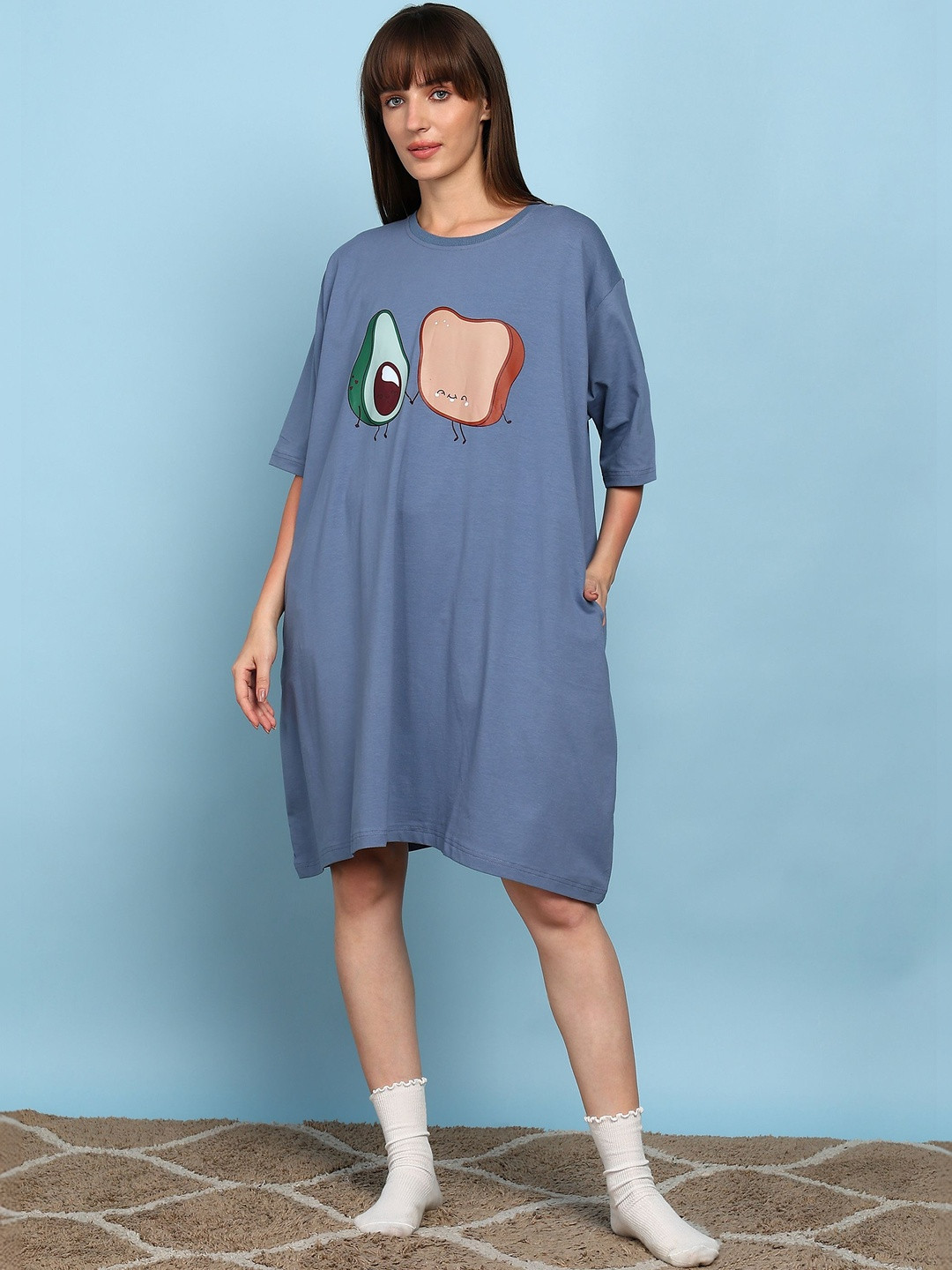 SWITCHOVER Printed Cotton Maxi Nightdress