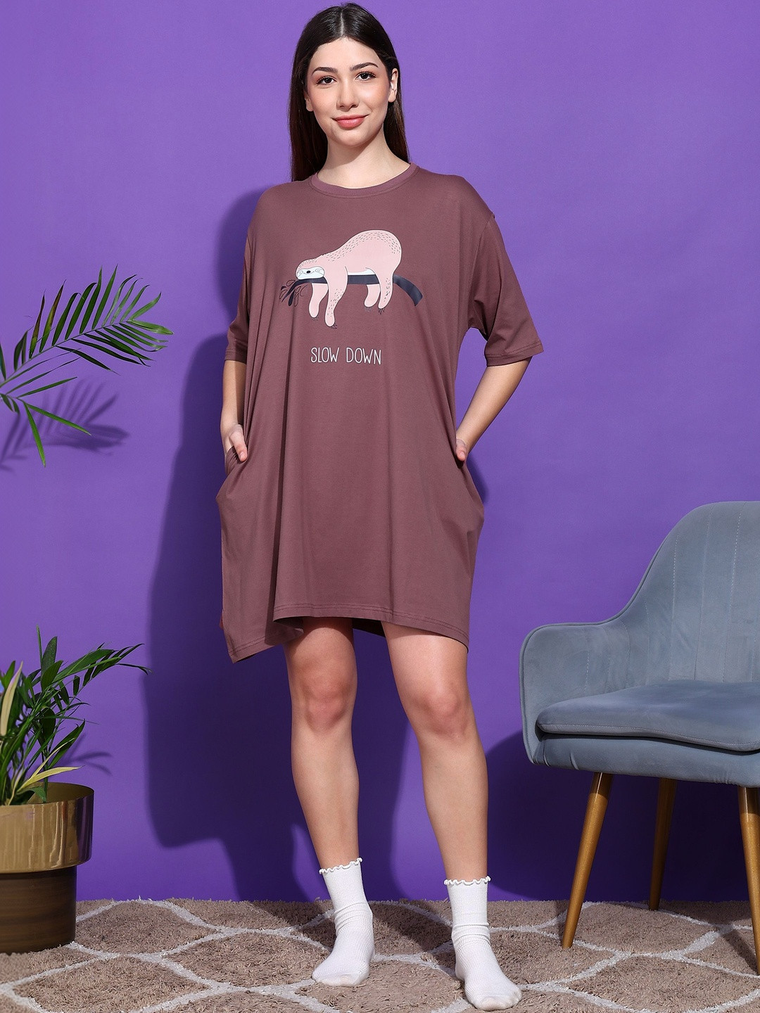 SWITCHOVER Printed Maxi Nightdress