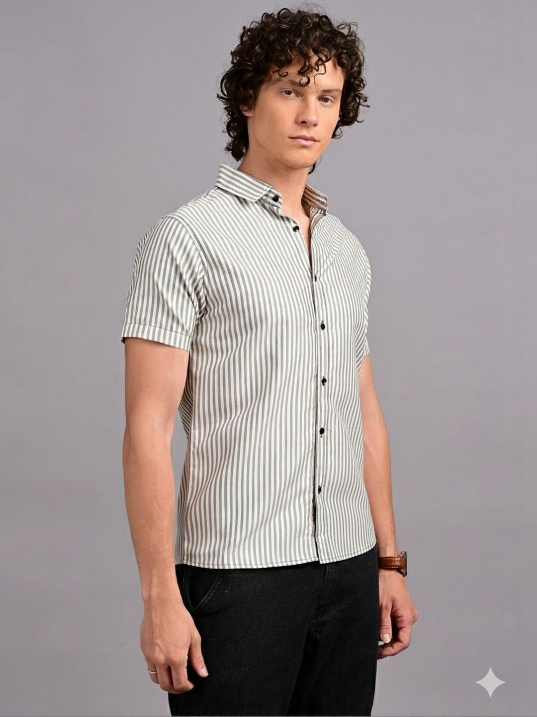 TIGER SNAKE Men Comfort Striped Casual Shirt