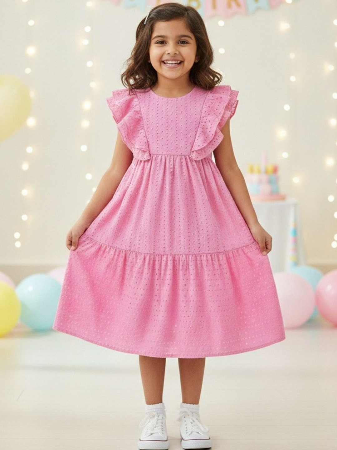 Miss & Chief Ruffled A-Line Dress