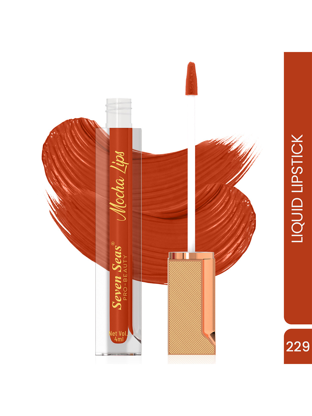 Seven Seas Mocha Lips Non Transfer Matte Liquid Lipstick - 4 ml - Shade 229