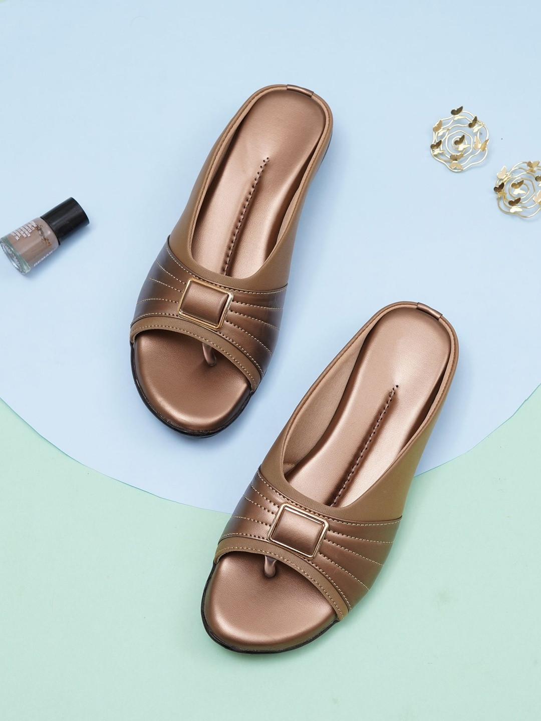 HUNYZA FOOTWEAR Women Open Toe Flats with Buckles