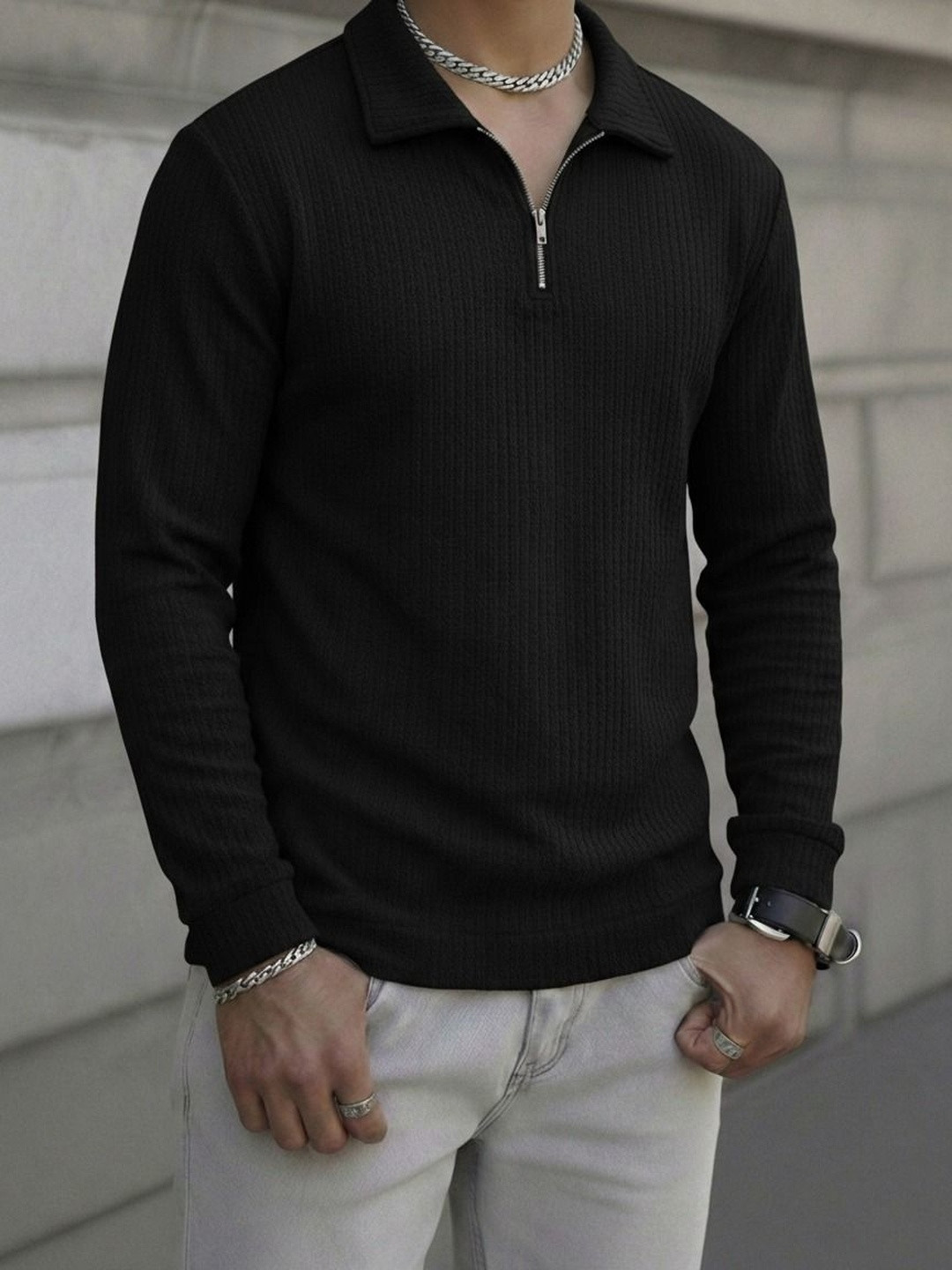 Mobox Men Polo Collar T-shirt