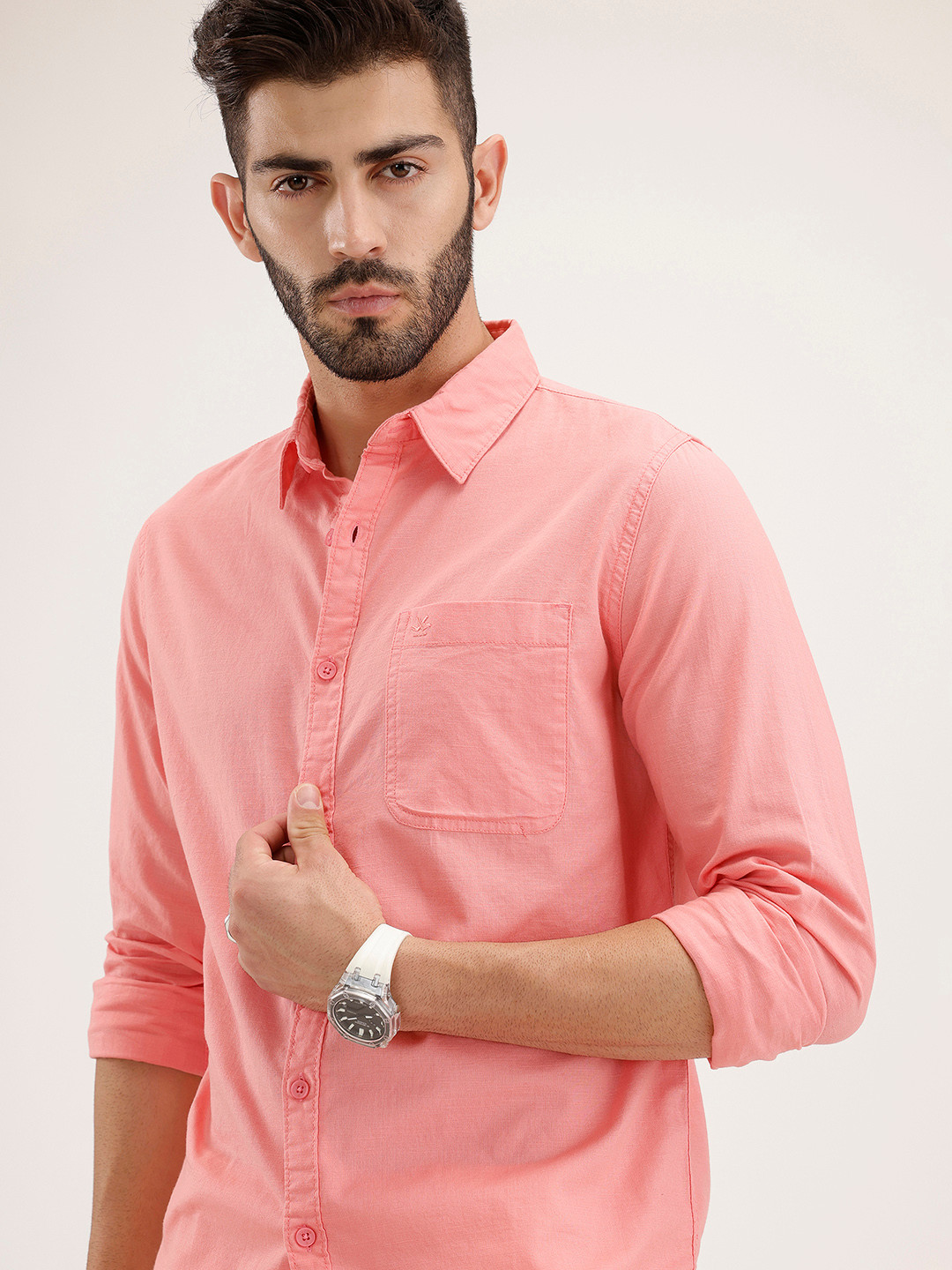 WROGN Slim Fit Pure Cotton Casual Shirt