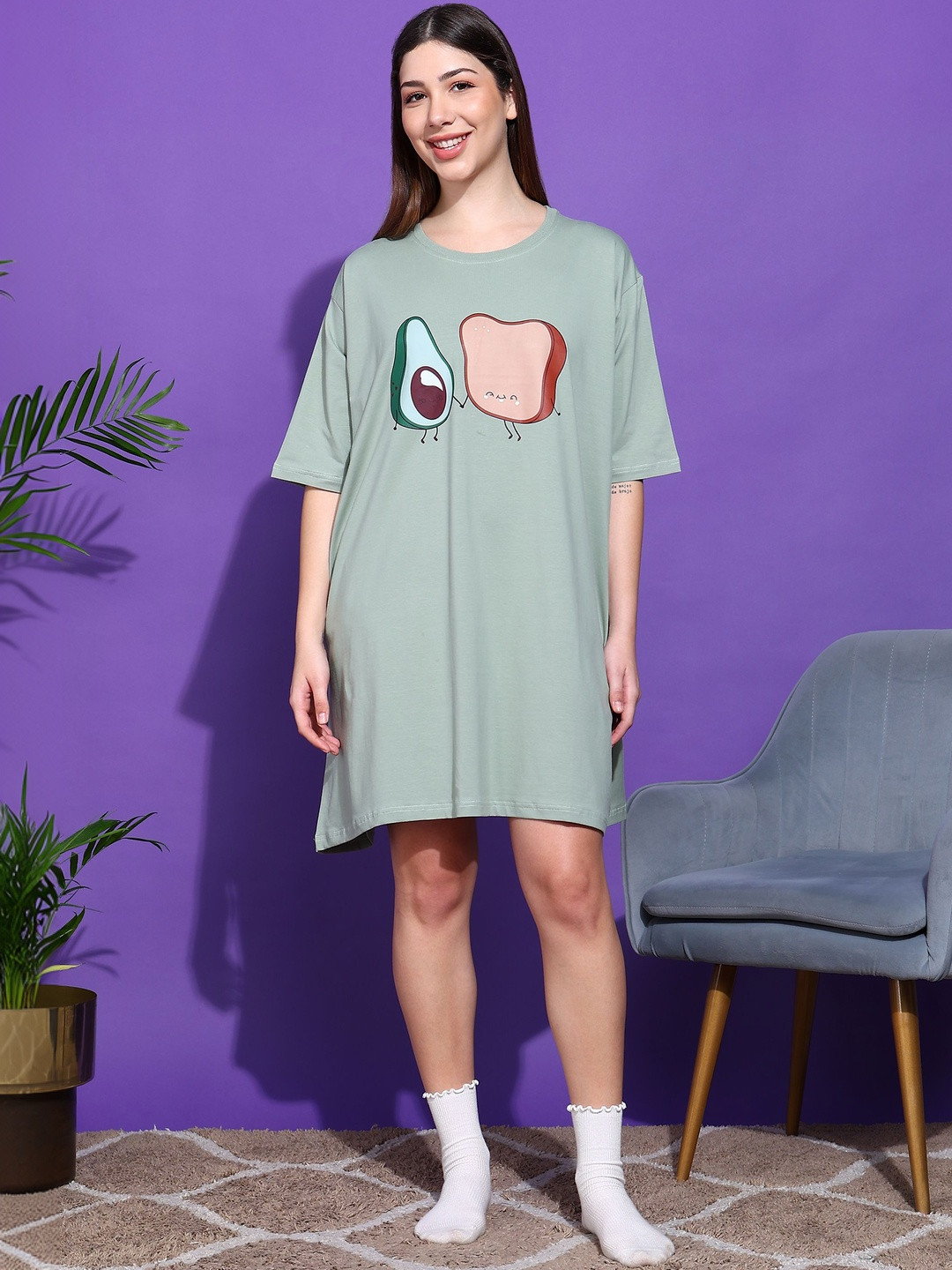 SWITCHOVER Printed Maxi Nightdress