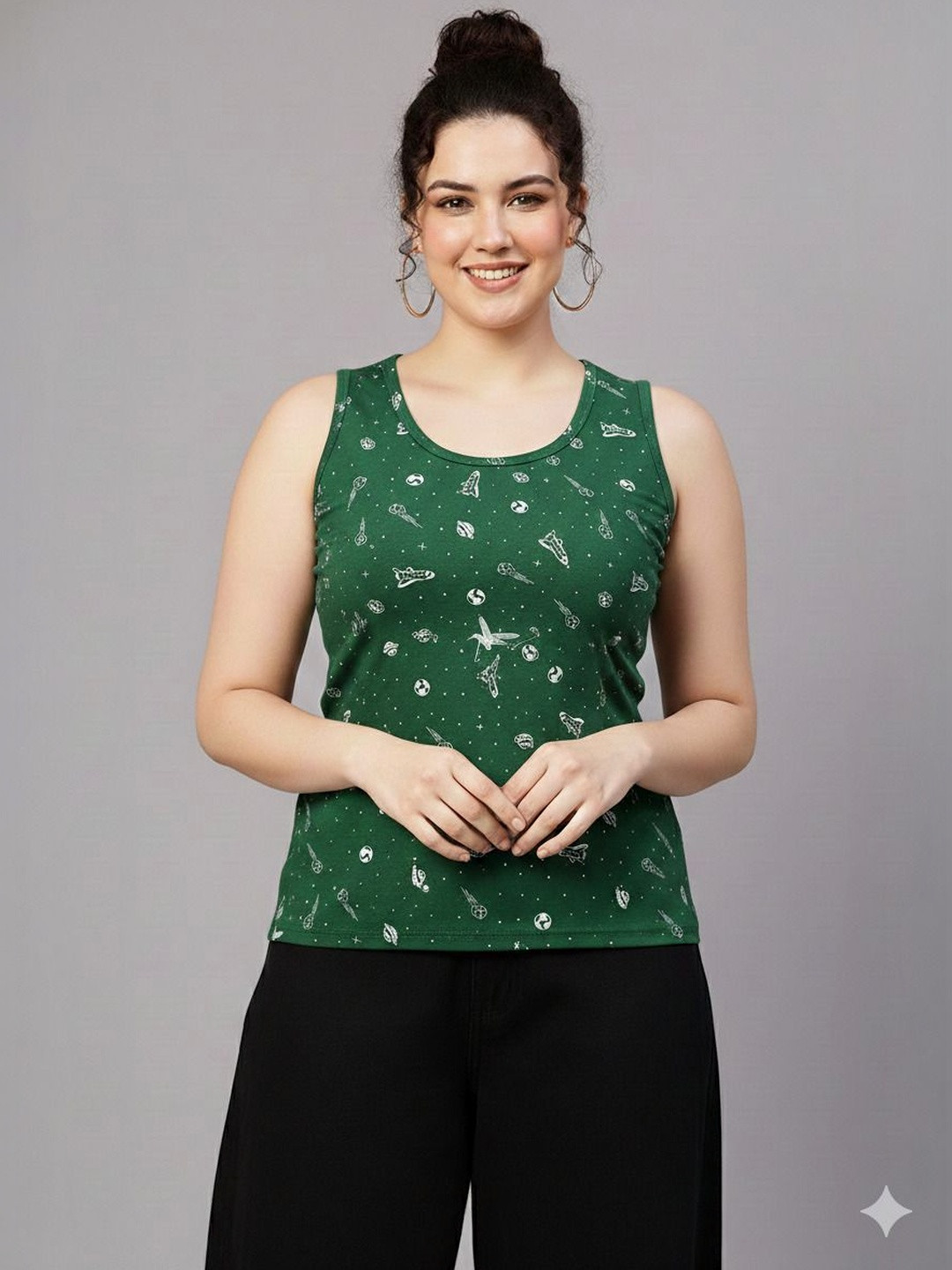 AYVINA Print Cotton Tank Top