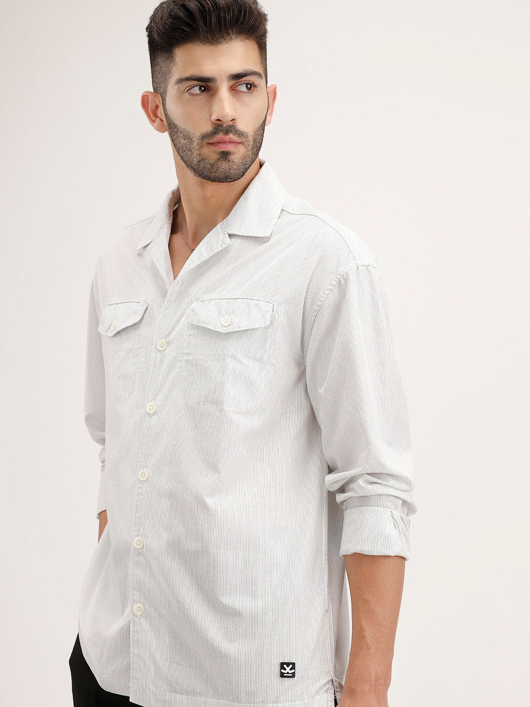 WROGN Oversized Fit Striped Casual Shirt