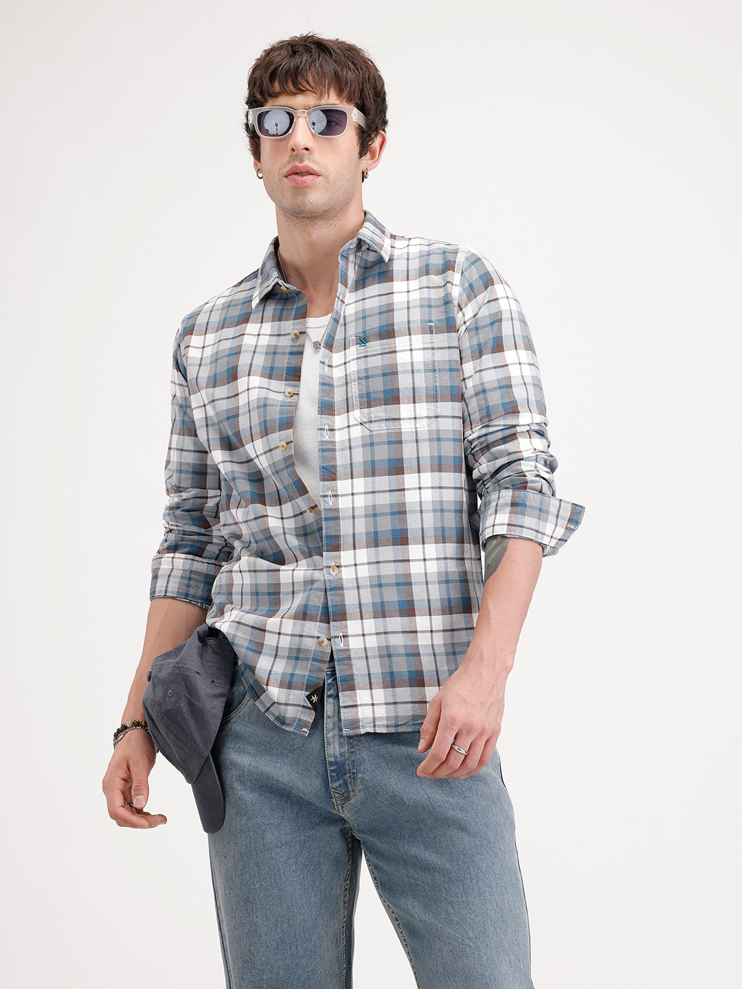 WROGN Checked Pure Cotton Casual Shirt