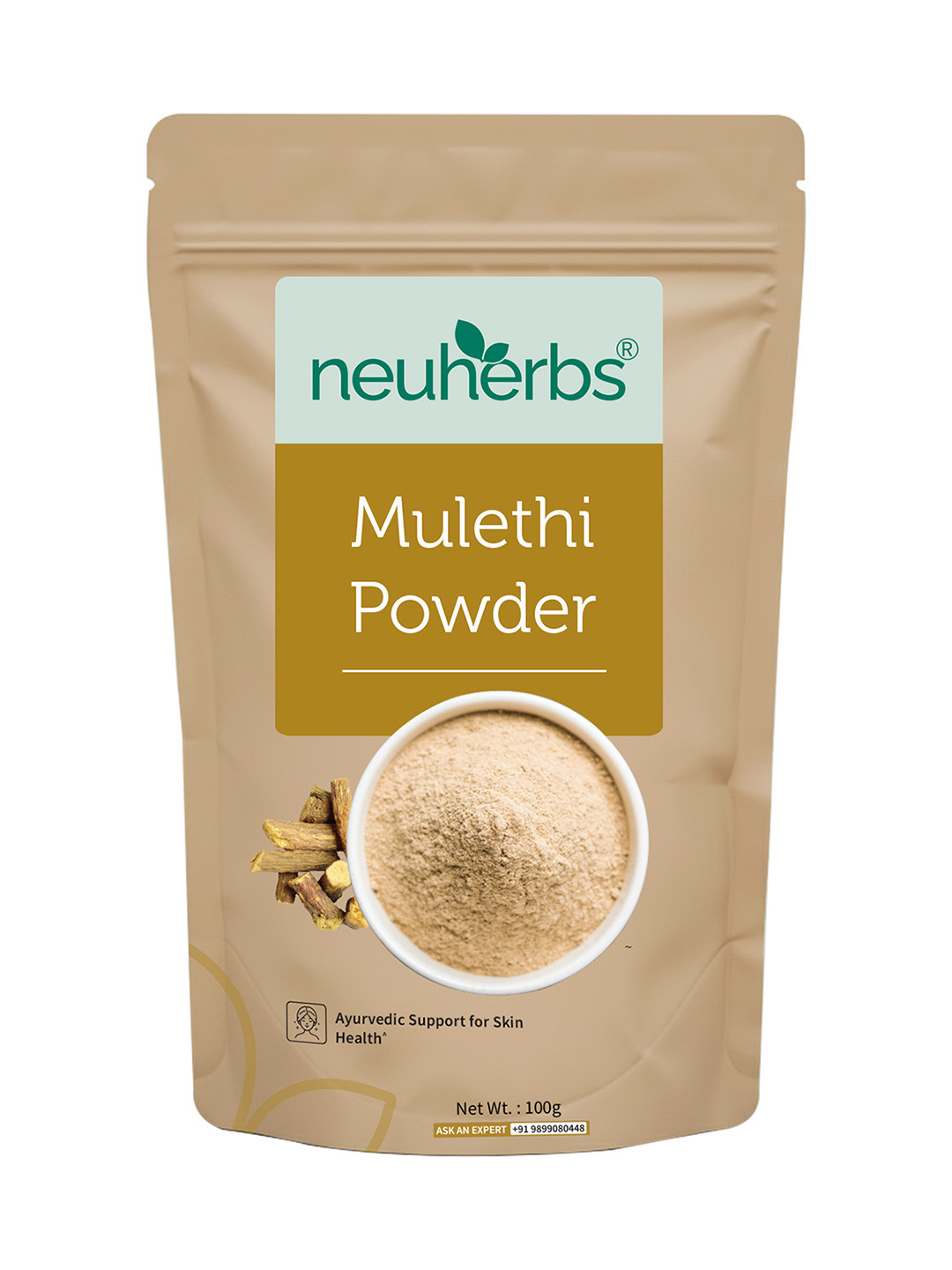 Neuherbs Organic Mulethi Powder To Reduce Skin Blemishes & Manage Inflammation - 100g