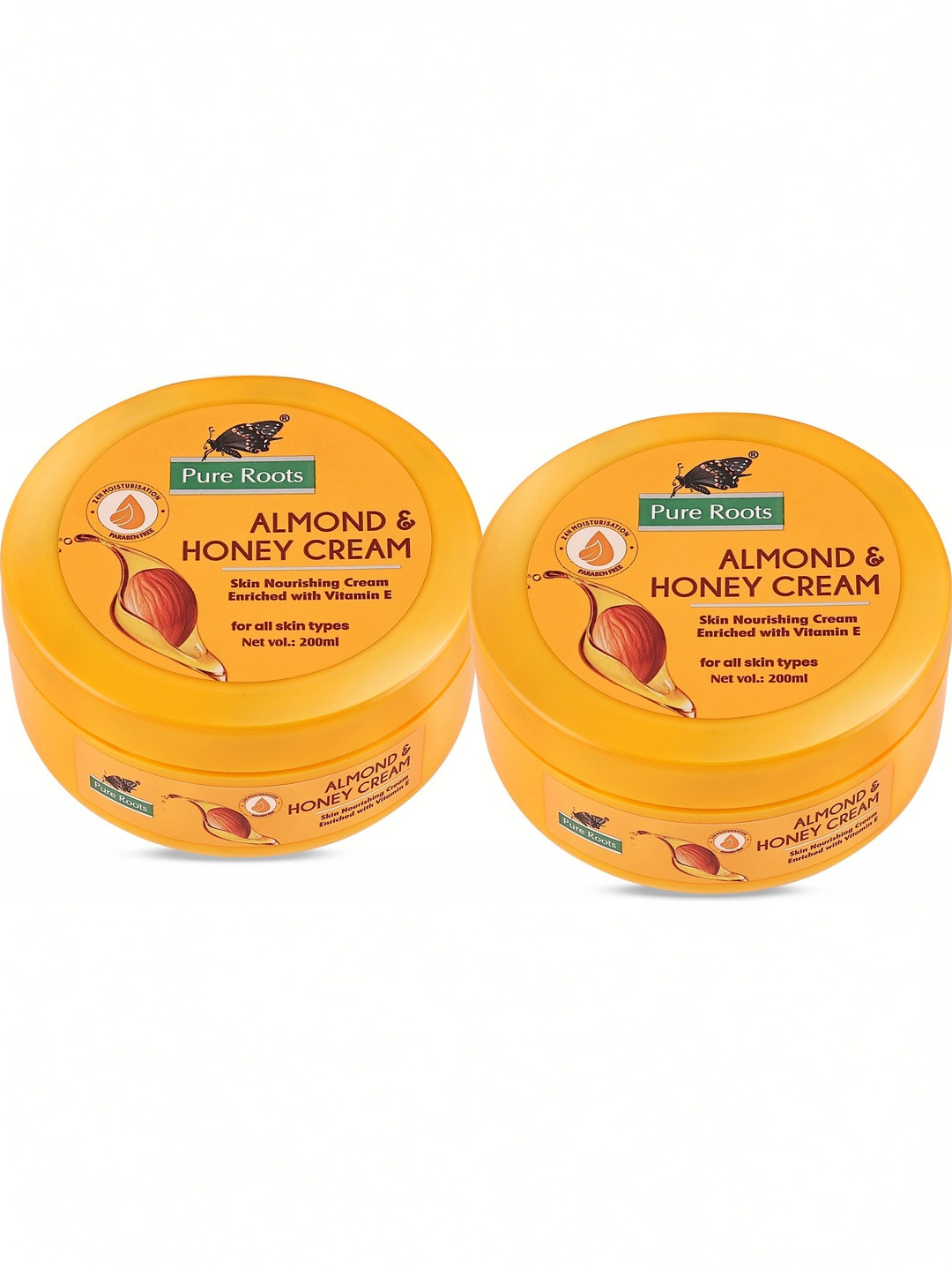 pure roots Set Of 2 Almond & Honey Cream Body Lotions - 200 ml Each
