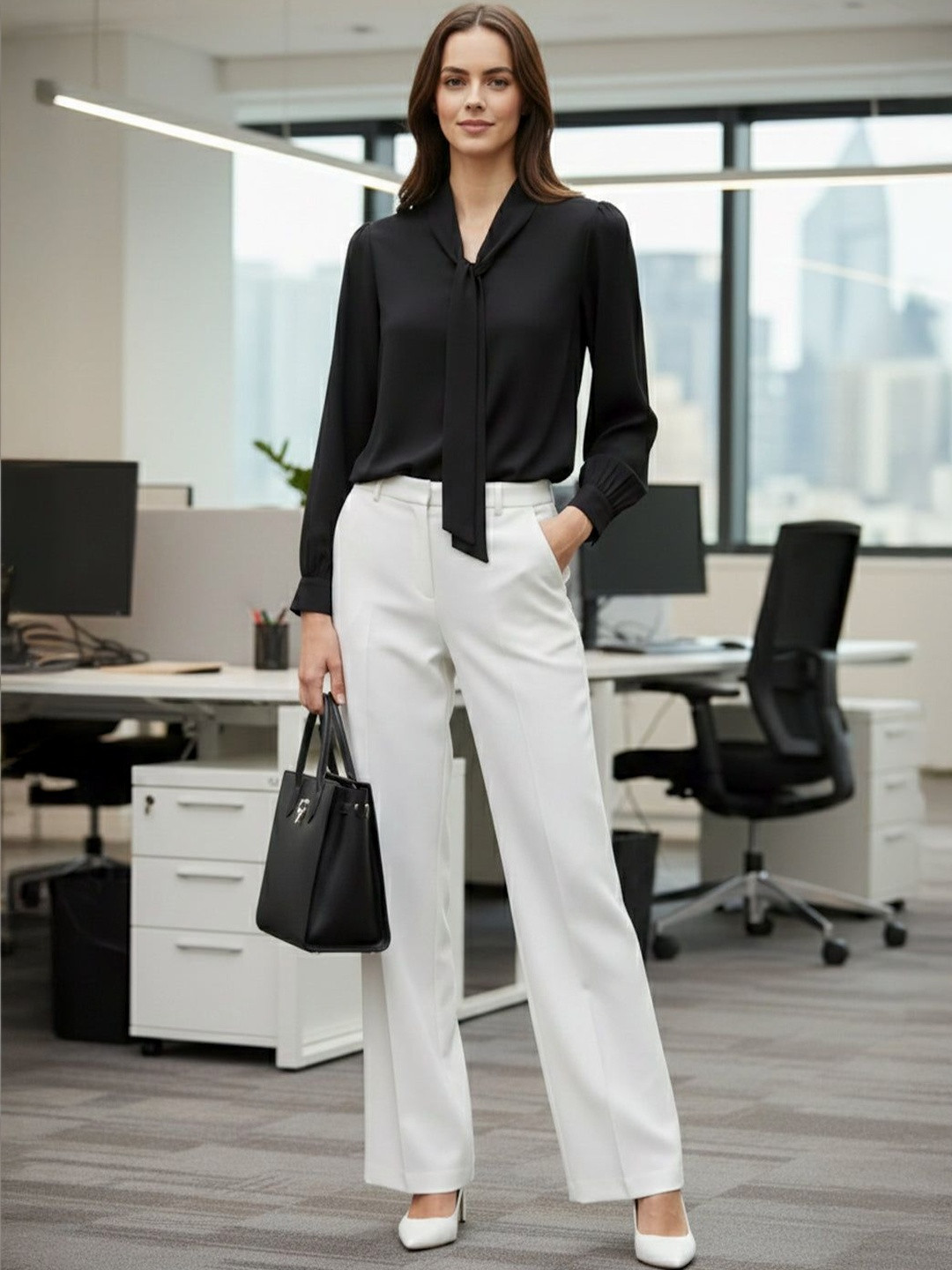 Vida Loca Tie-Up Neck Crepe Top