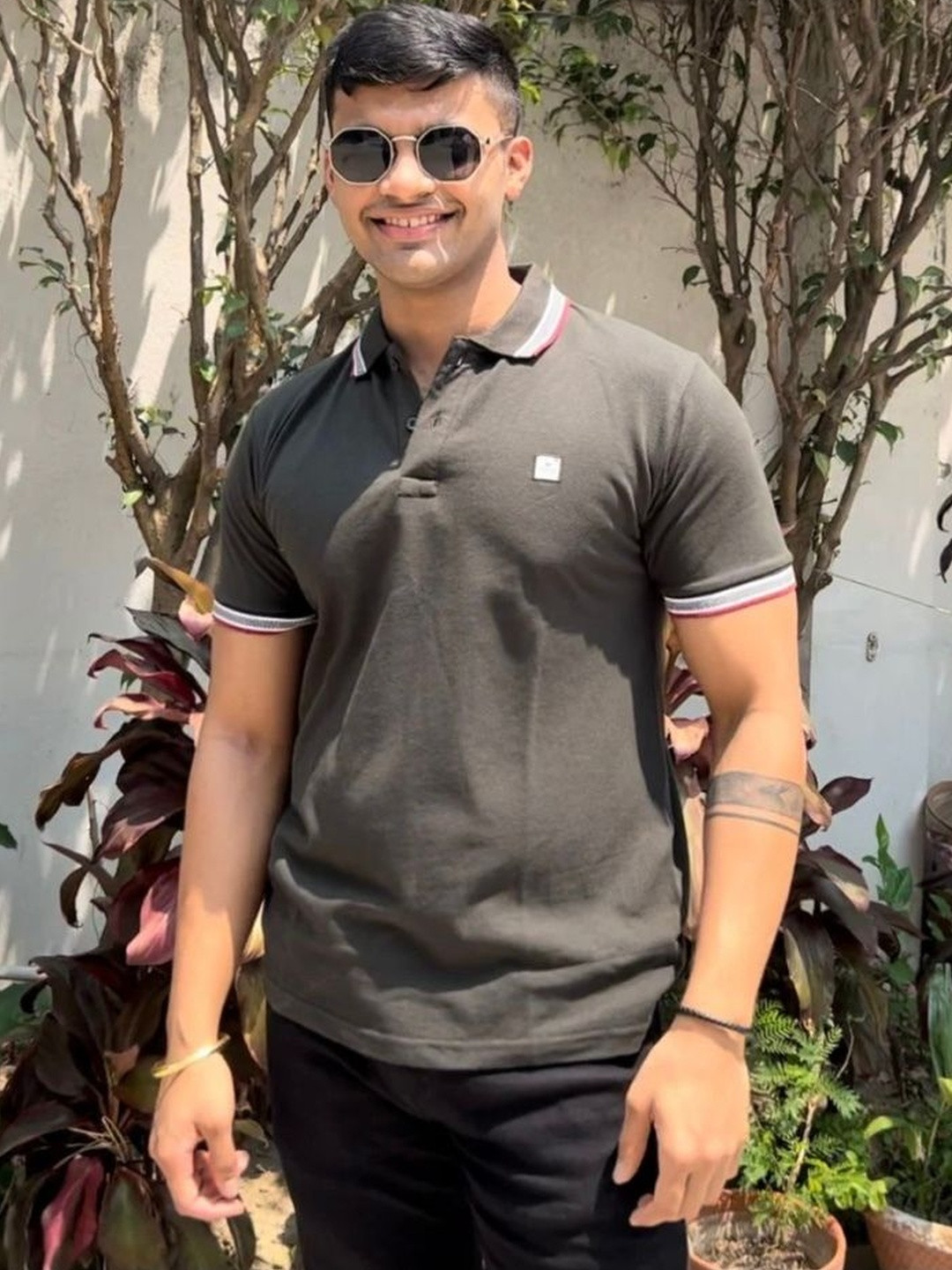 VITAL Men Brand Logo Polo Collar T-shirt