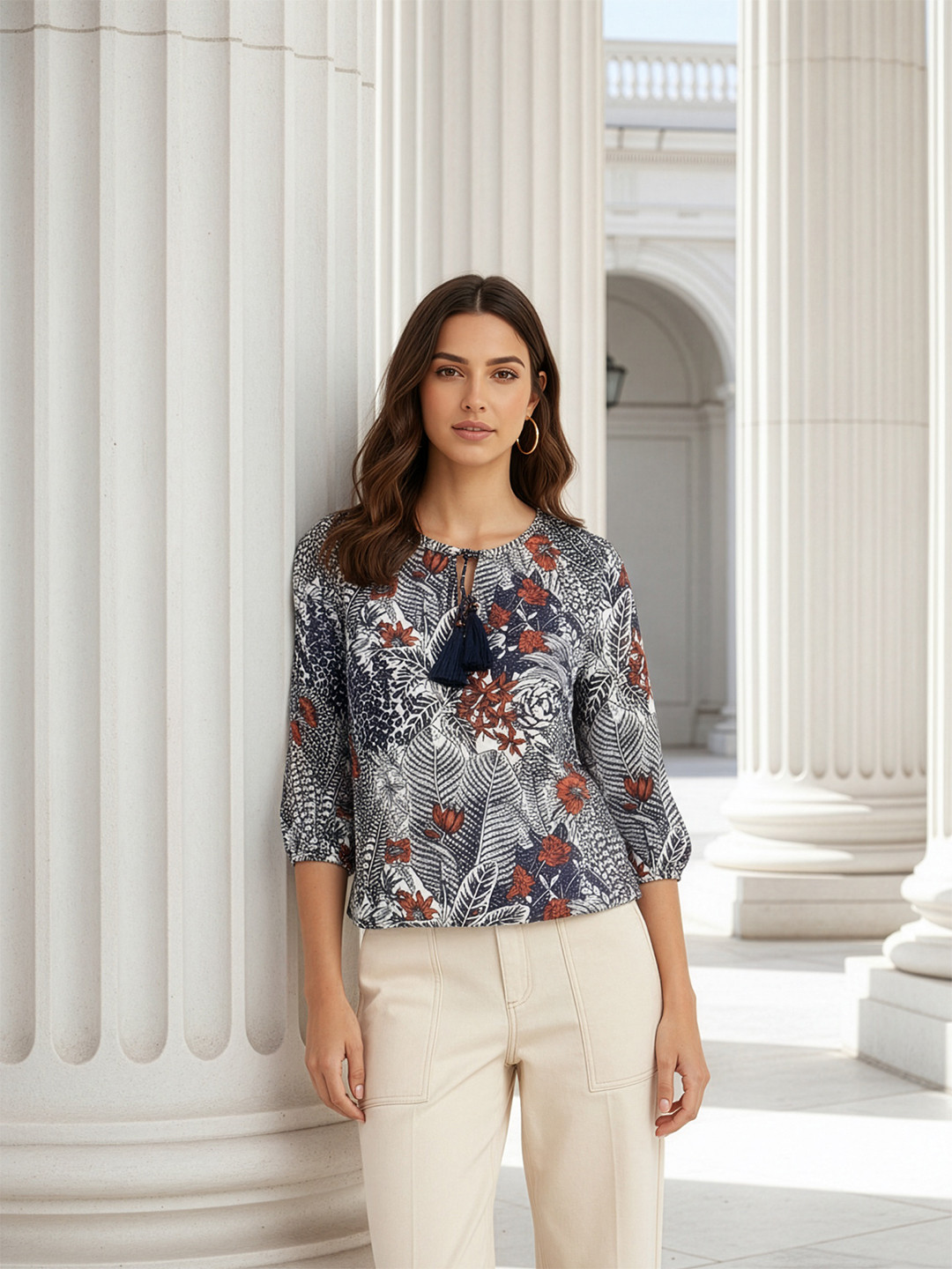 all about you Tropical Print Top