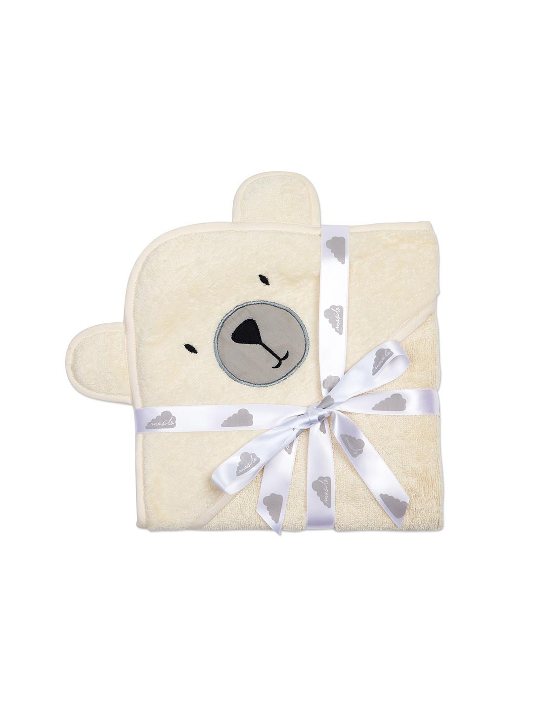Masilo Hooded Cream Solid Cotton 400GSM Super Soft Baby Thin Bath Towel