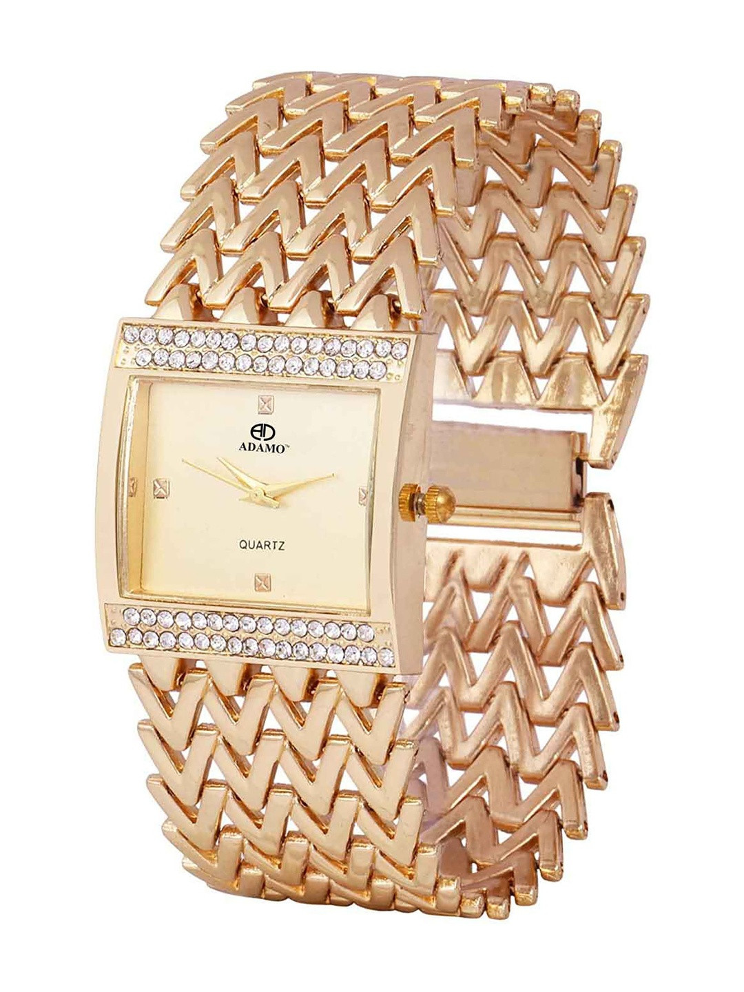 ADAMO Women Dial & Bracelet Style Straps Analogue Date Aperture Watch 865KKM21-1