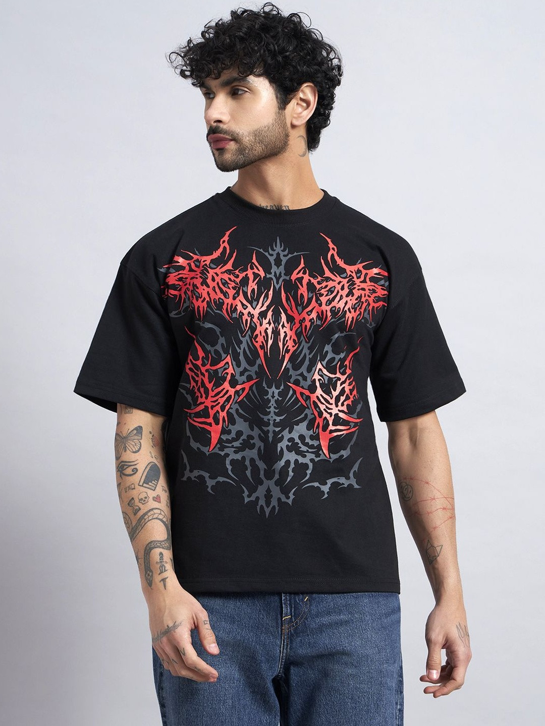 zentik Men Oversized Graphic T-shirt