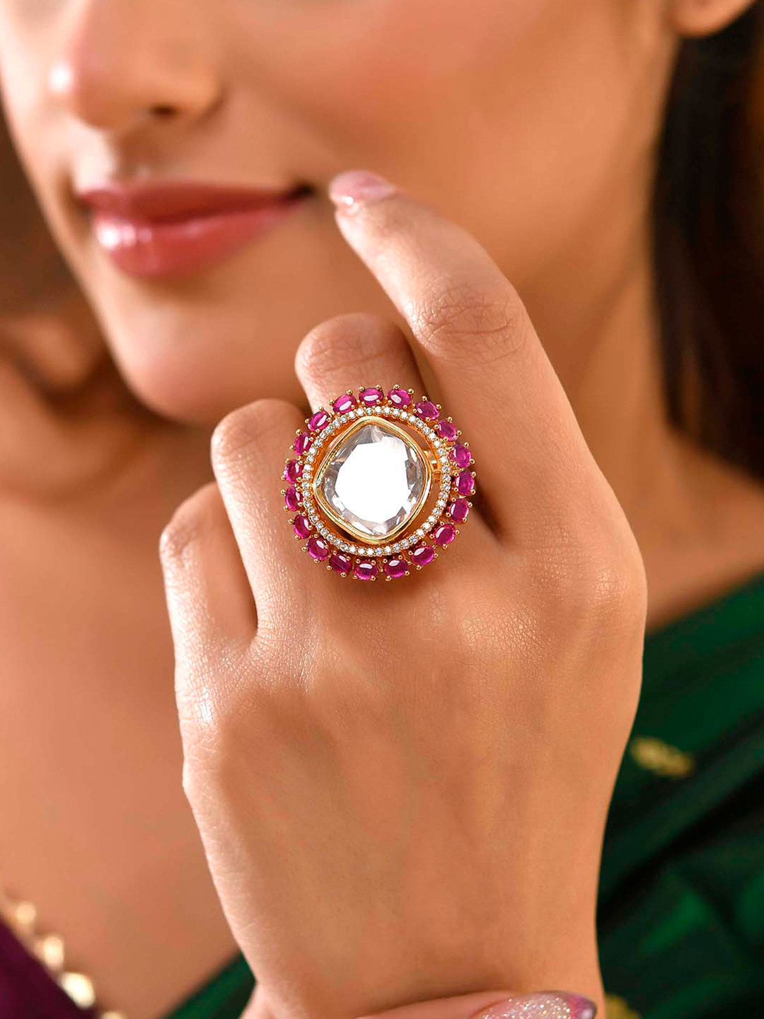 Kundan Opulance Rani's Rose Ring