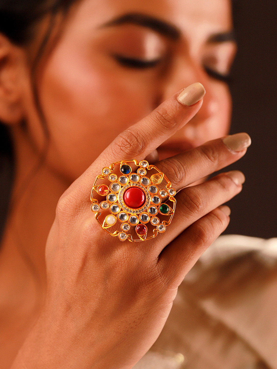 Navratan Divine Statement Ring