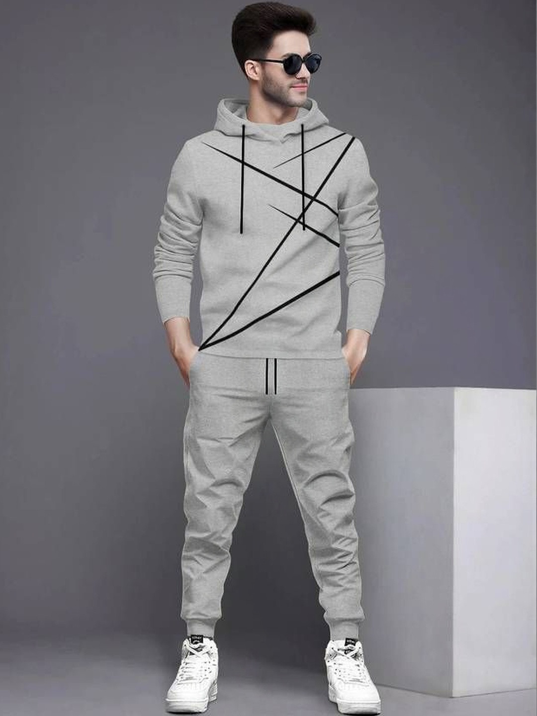 BLIVE Grey Hooded Sweatshirt with Trousers