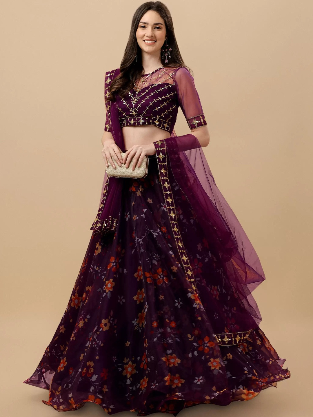 KRYSAL Embroidered Ready to Wear Lehenga & Blouse With Dupatta