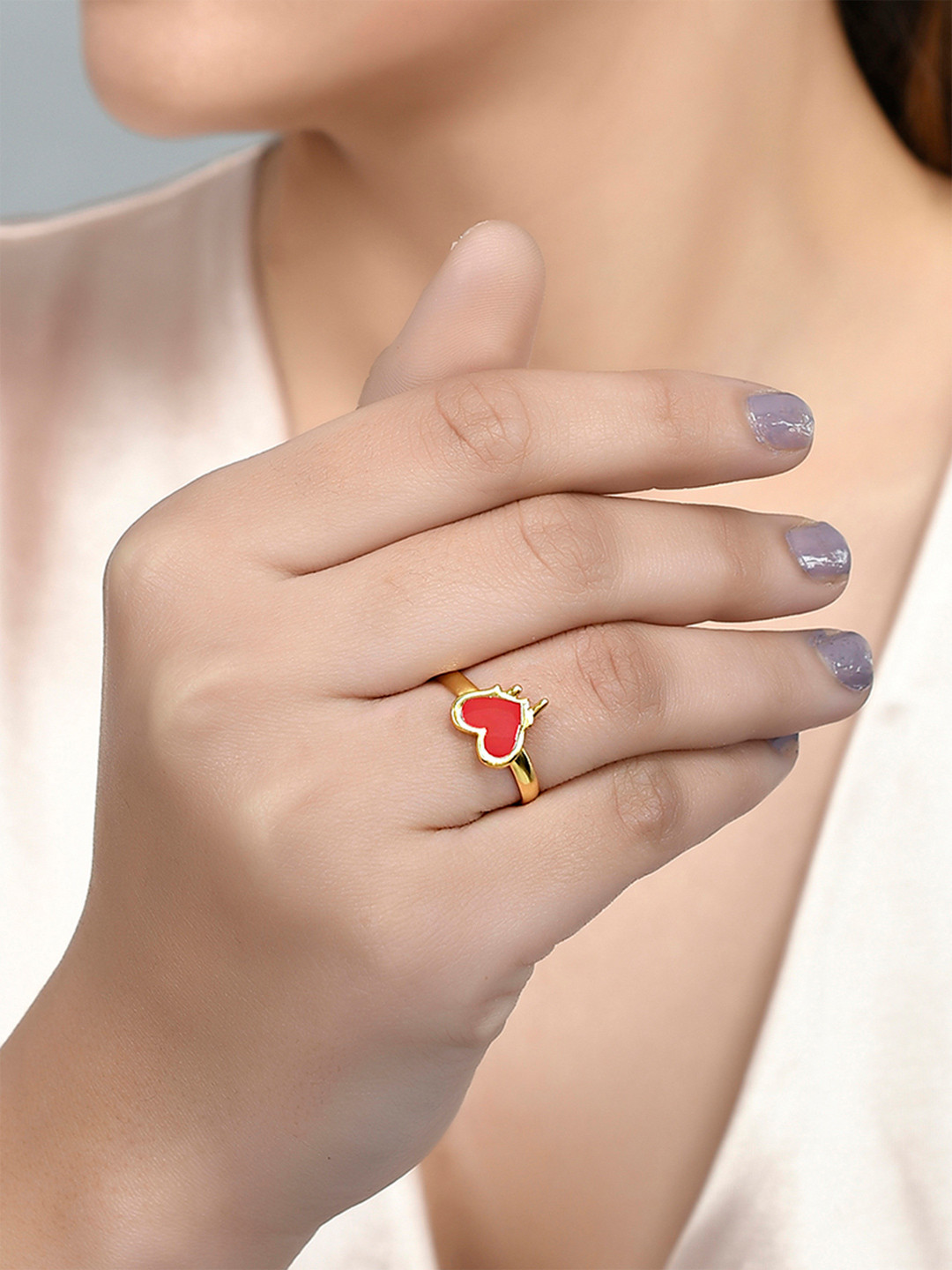 Valentine's Day Collection Red Heart Adjustable Ring