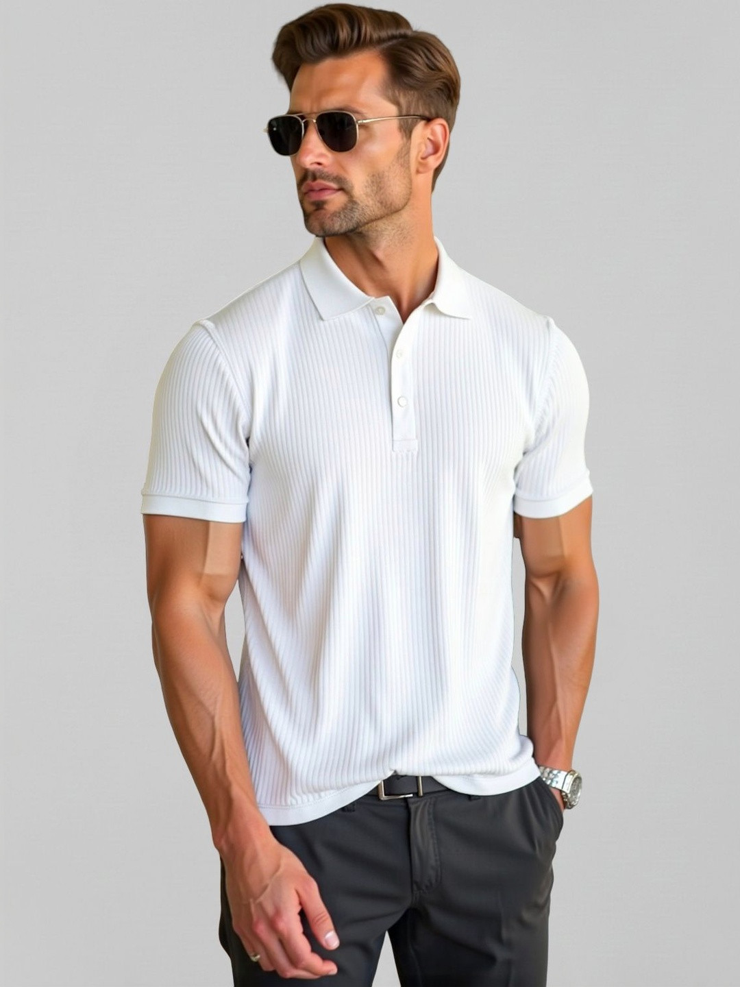 Fashion And Youth Men Polo Collar T-shirt
