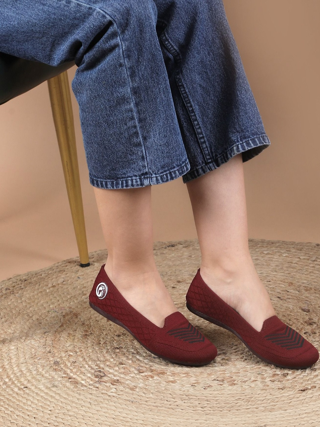 Shoeshion Round Toe Slip-On Ballerinas