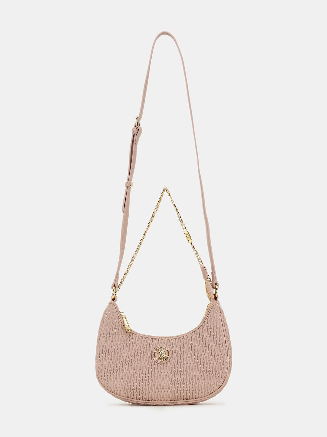 U.S. Polo Assn. Quilted Medium Half Moon Shoulder Bag