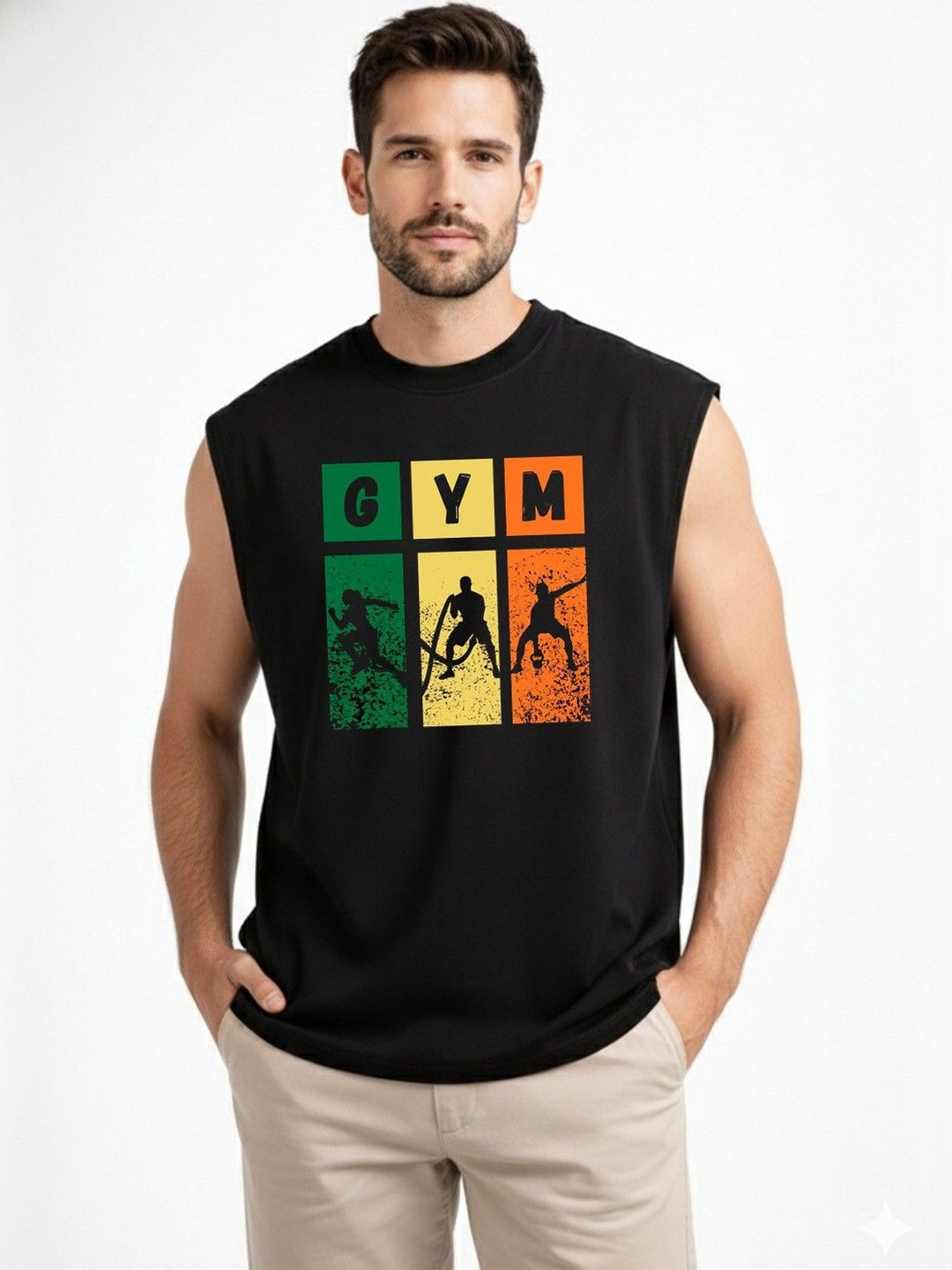 Organic Chics Printed Cotton Gym Vest
