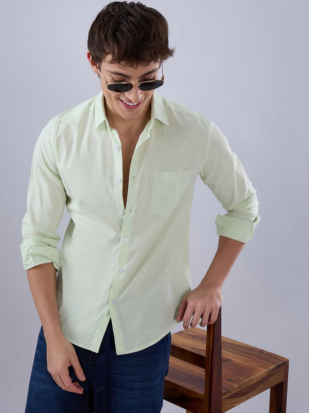 VASTRADO Pista Everyday Cotton Long Sleeves Slim Fit Shirt