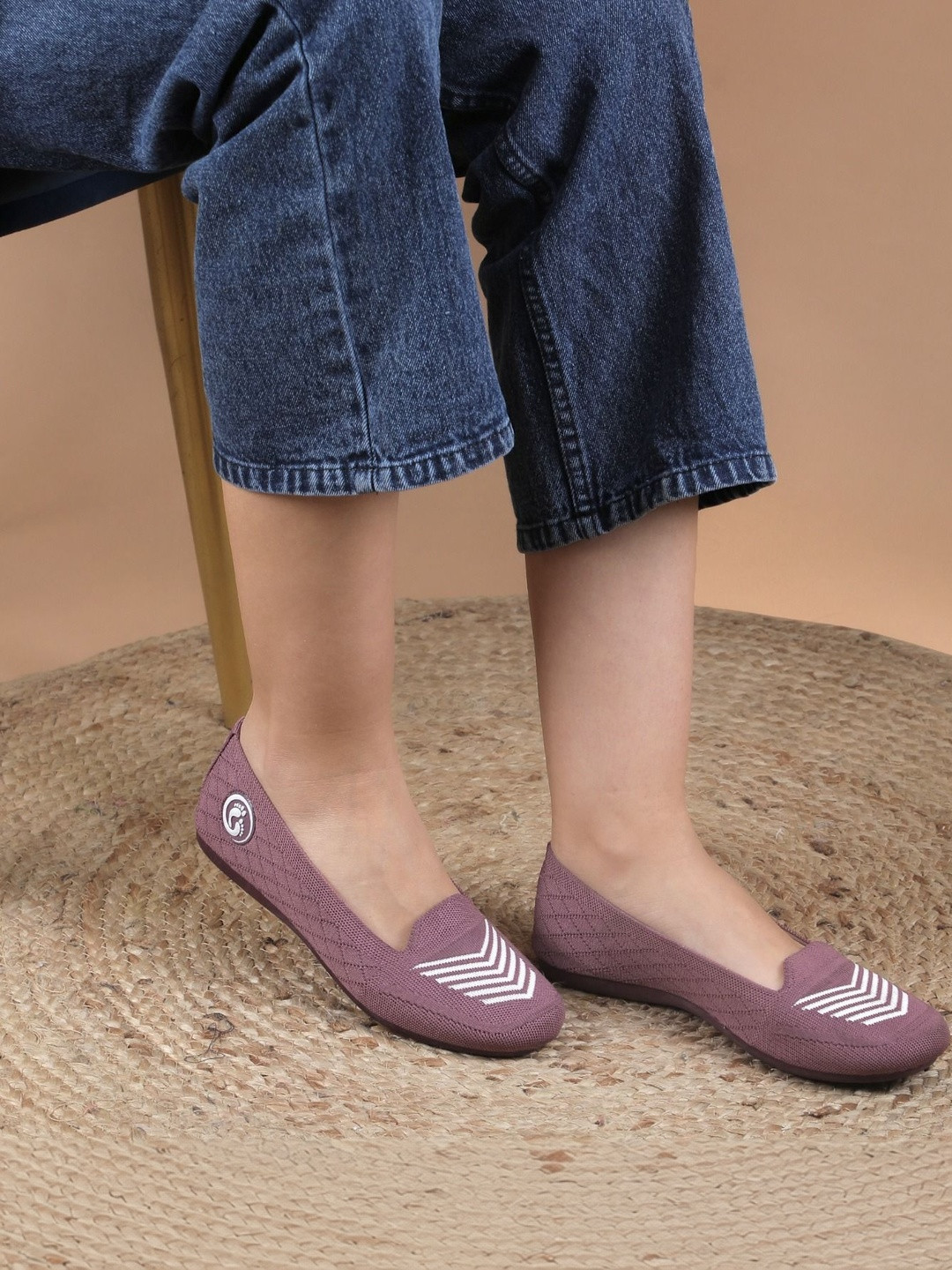 Shoeshion Round Toe Slip-On Ballerinas