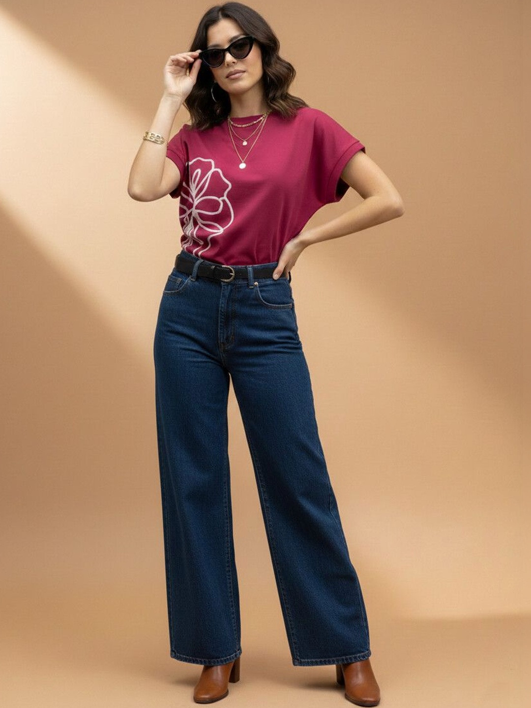 Athena Fuchsia Floral Embroidered Top