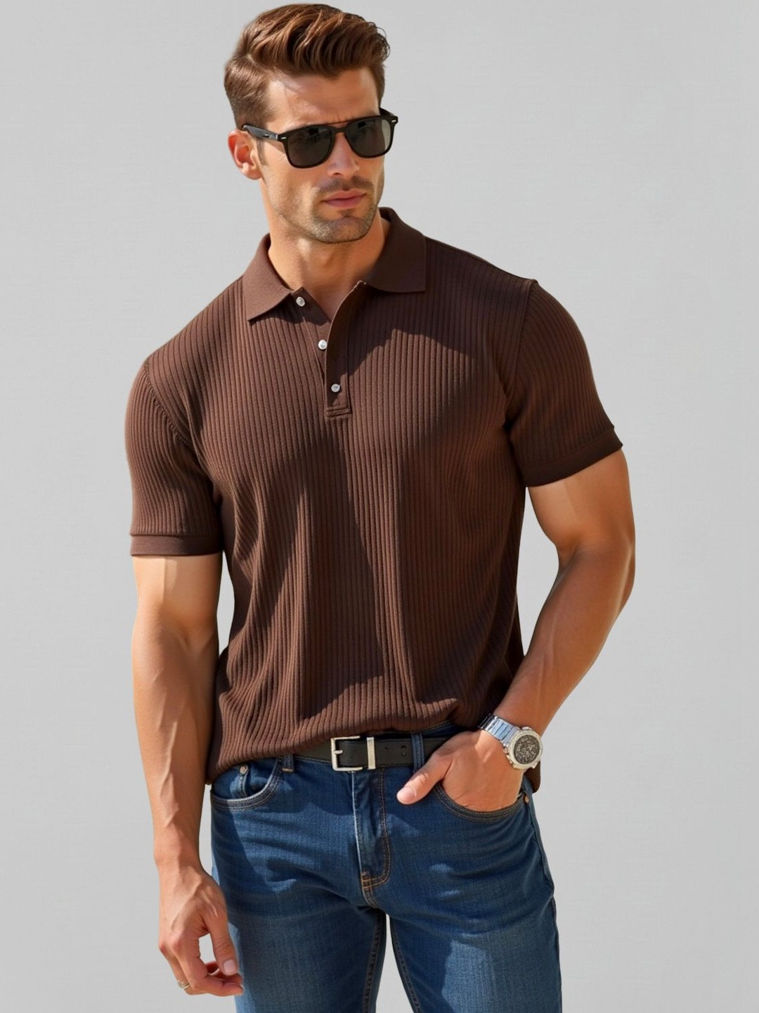 Fashion And Youth Men Polo Collar T-shirt