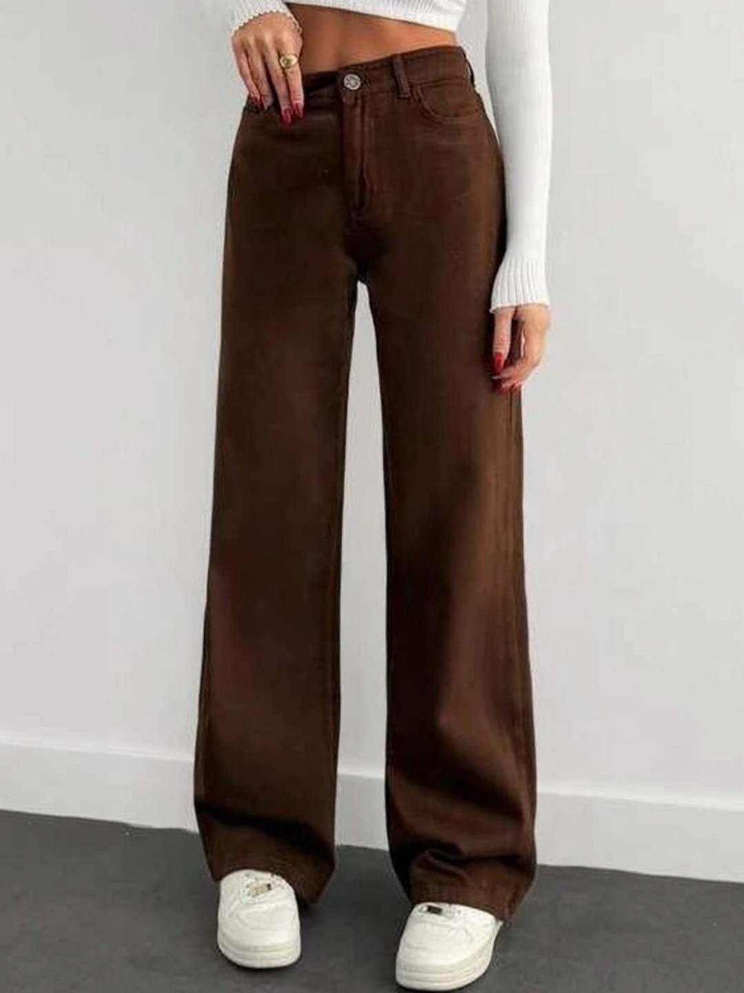 HERE&NOW Women Straight Fit High-Rise Stretchable Jeans