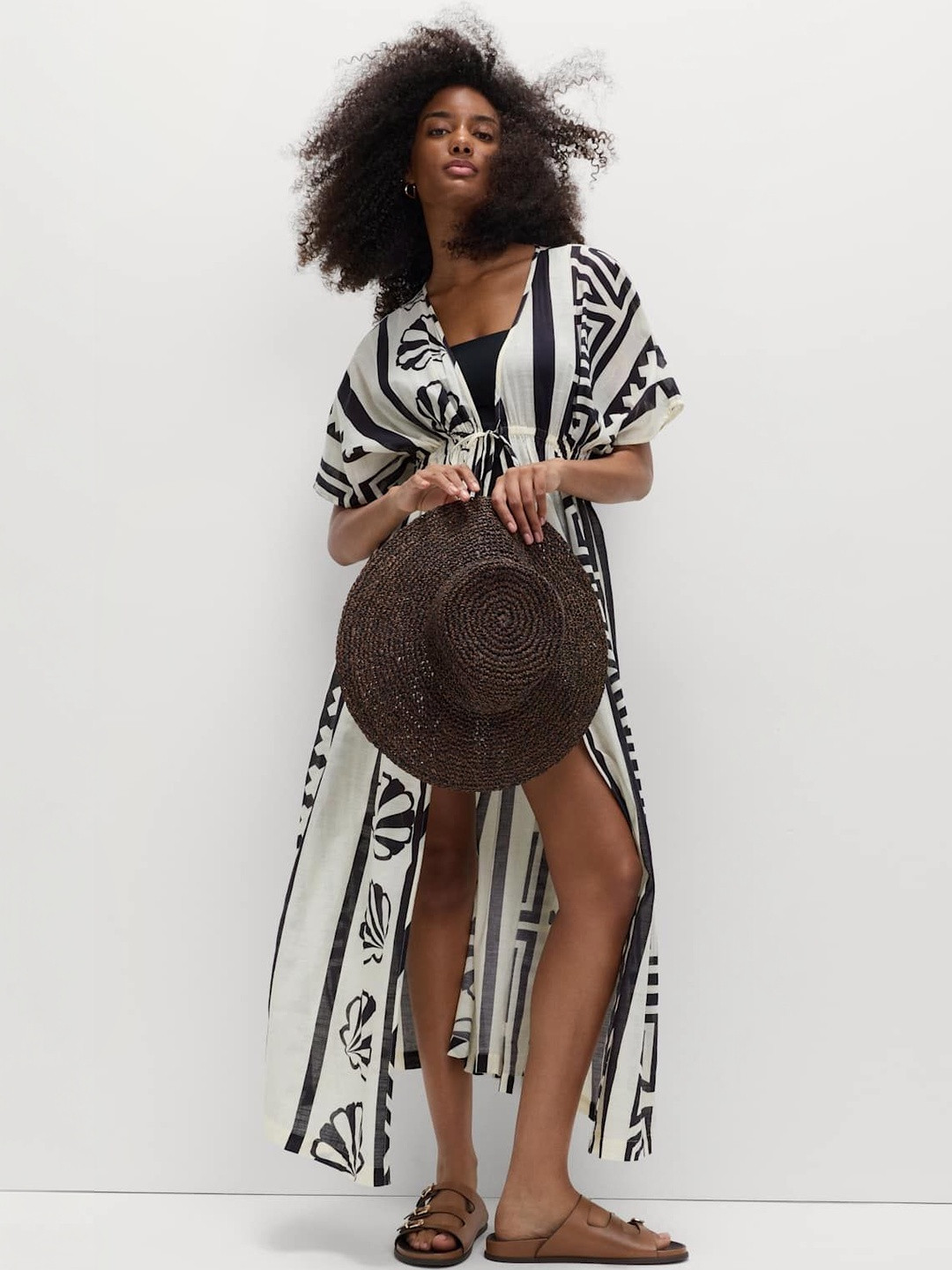 Marks & Spencer Pure Cotton Shell Print Maxi Kaftan