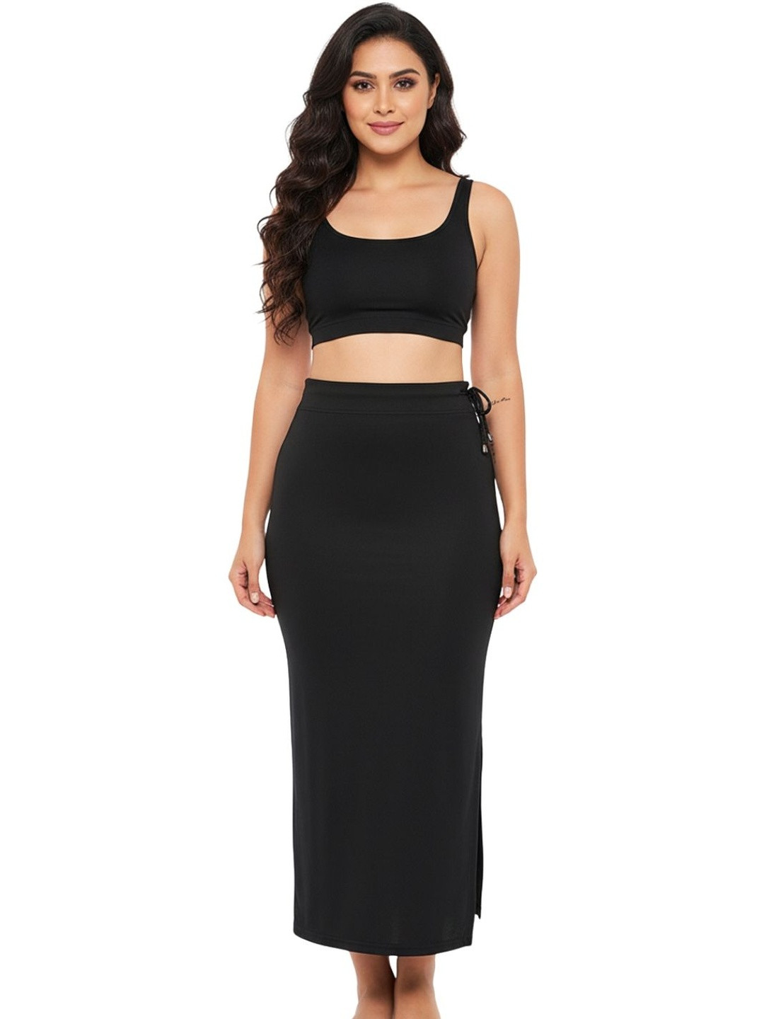 Esensuelle 7 Women Seamless Saree Shapewear Petticoat with Side Slit
