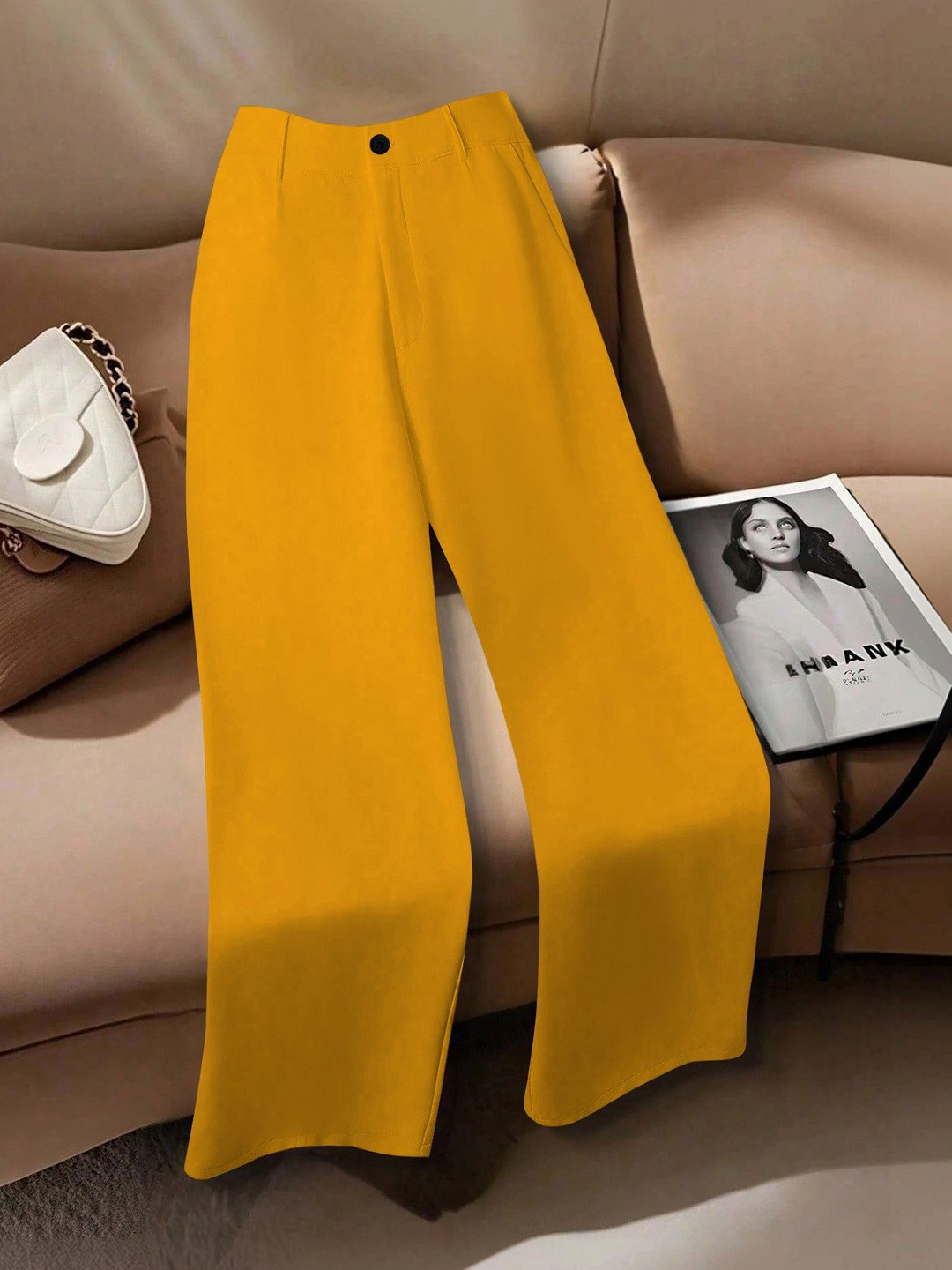 CREZYVEZY Women High-Rise Wrinkle Free Trousers