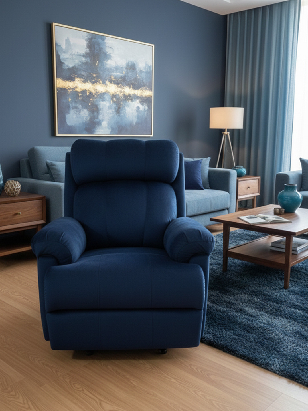 Solis Primus Comfort for all Blue RelaxEase Manual Recliner