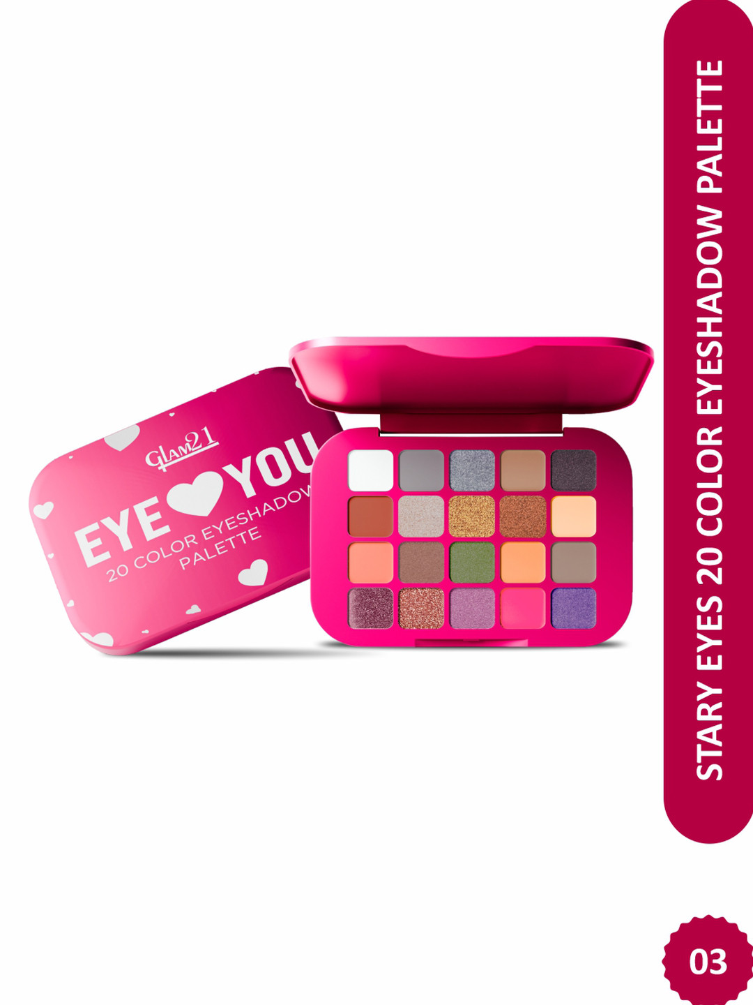 GLAM21 20-Color Eyeshadow Palette -Eye Love You 03