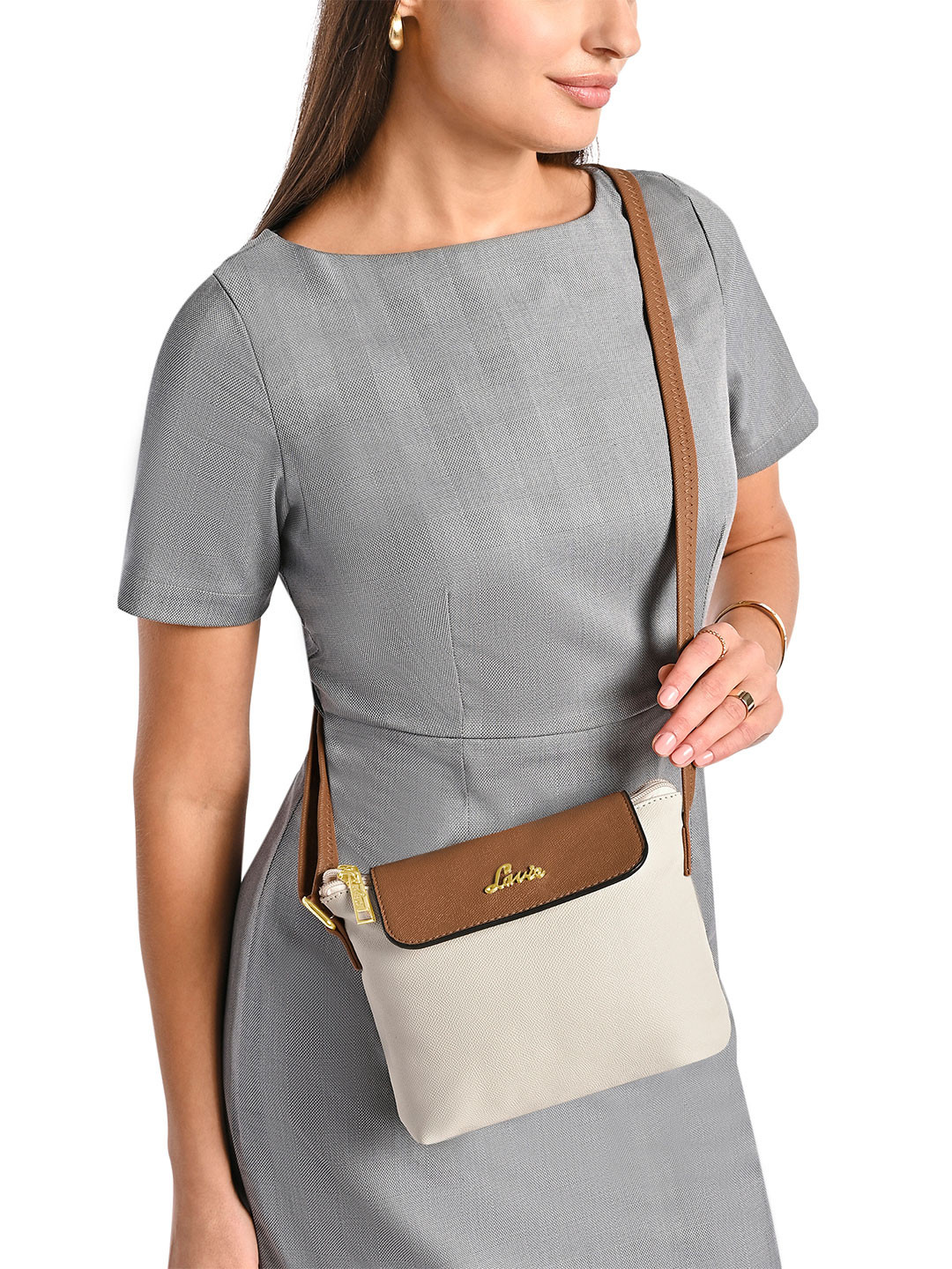 Lavie Rove Solid Synthetic Leather Structured Sling Bag