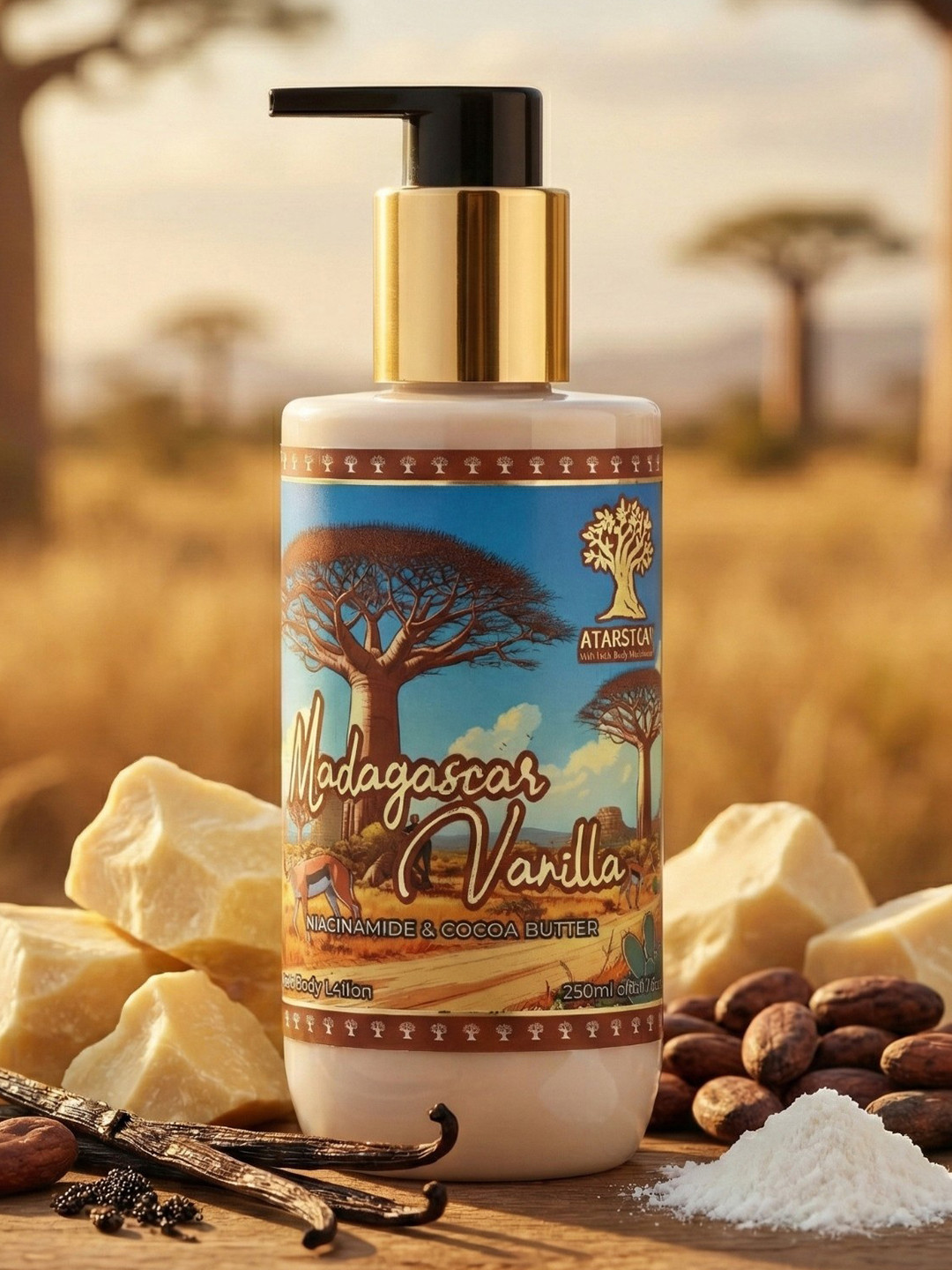 ATARSTORY Madagascar Vanilla Perfume Body Lotion With Niacinamide & Cocoa Butter- 250 ml