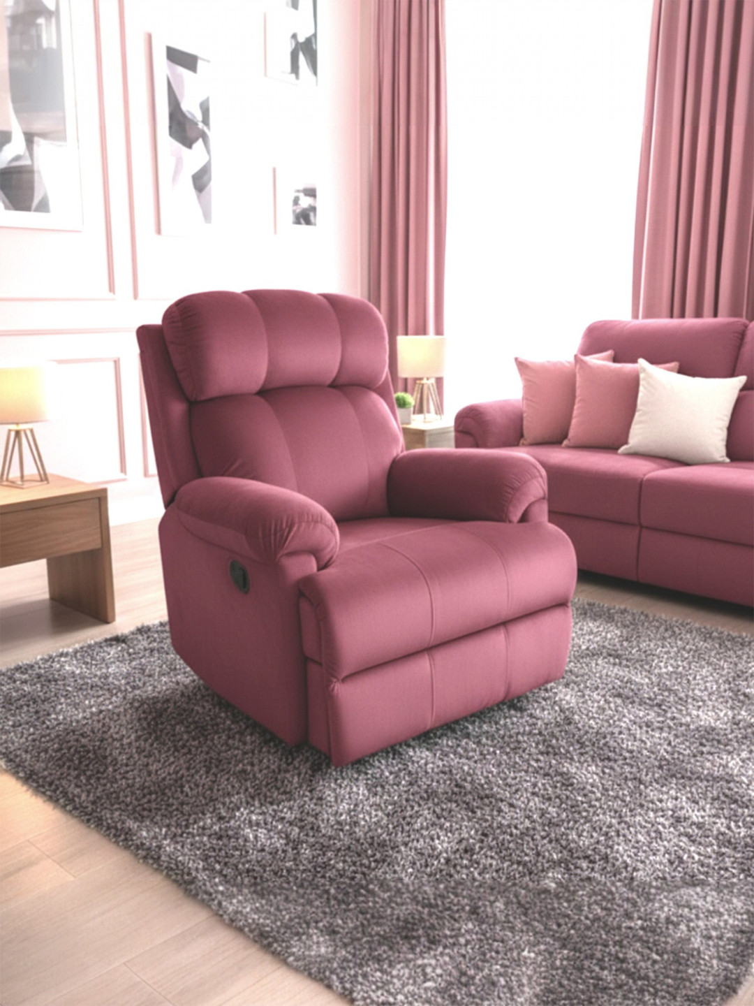 Solis Primus Comfort for all Pink & Black RelaxEase Manual Recliner
