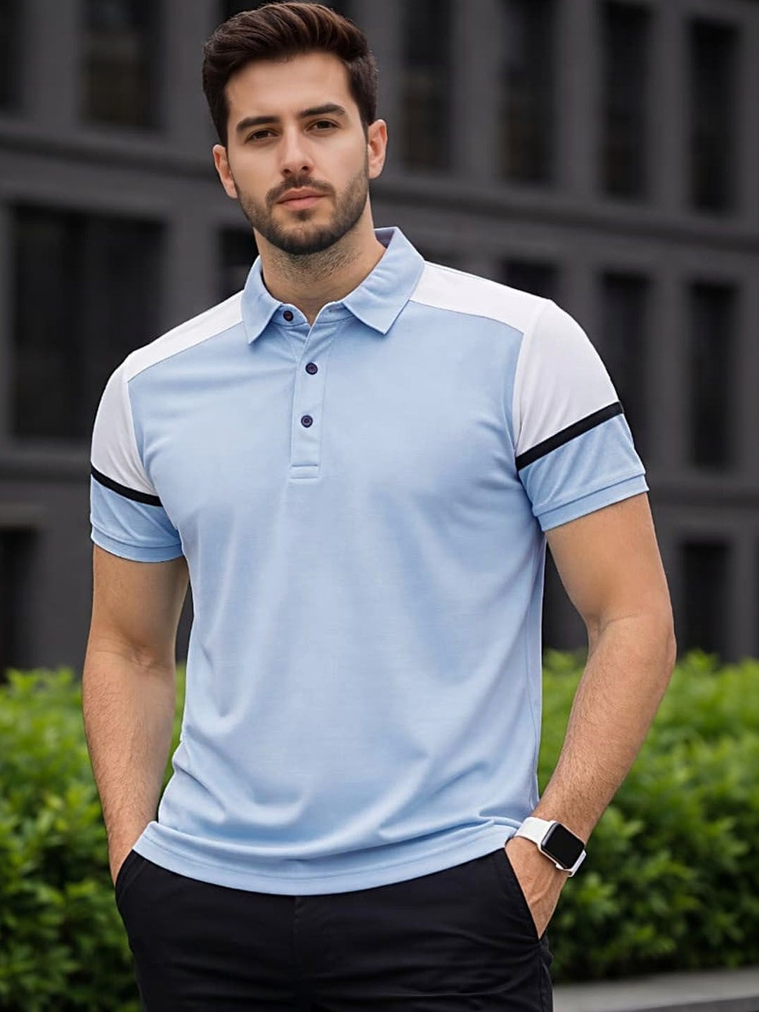 Moda Rapido Men Colourblocked Polo Collar T-shirt