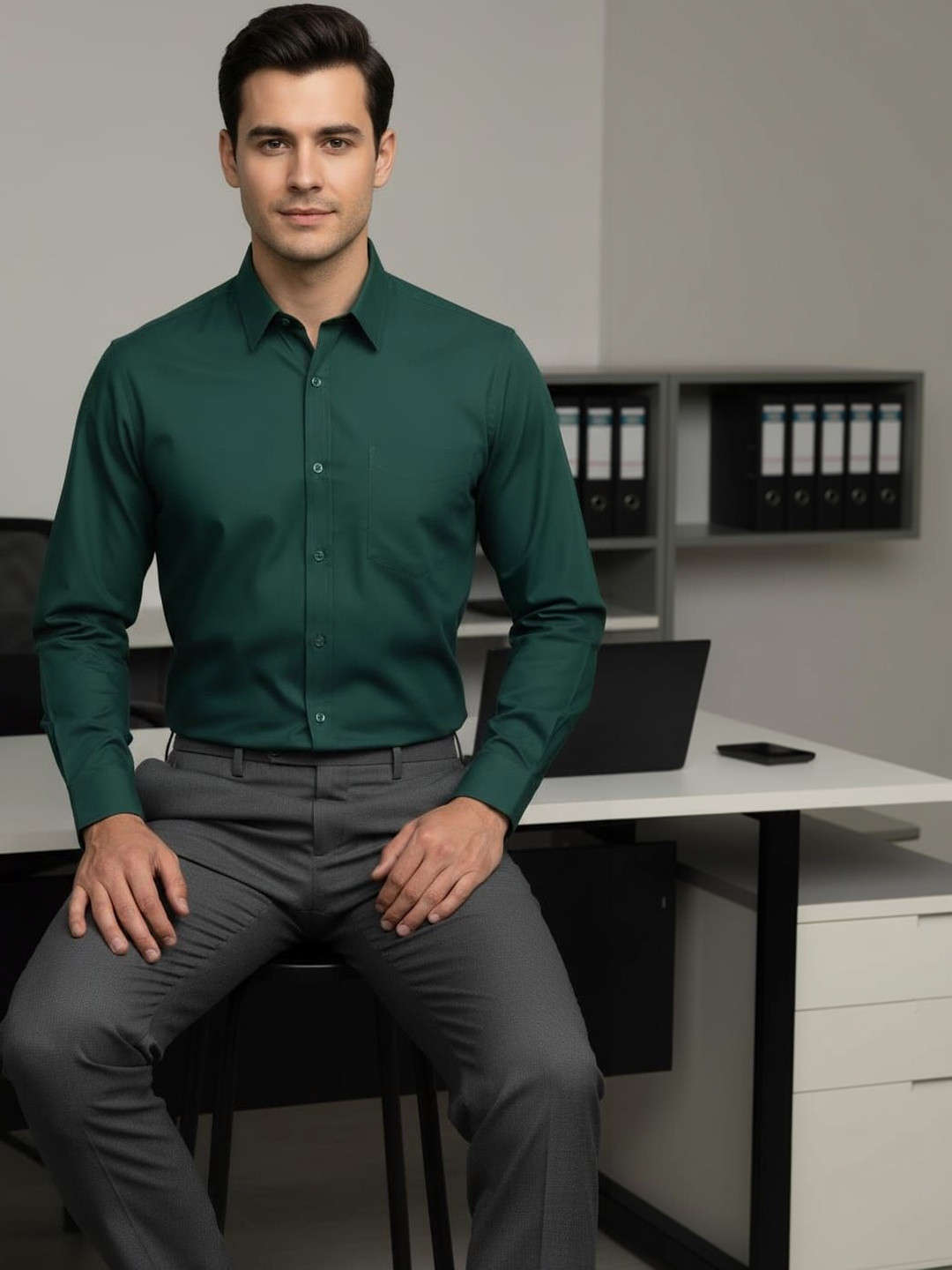THE SHIRT CODE Men Slim Fit Formal Shirt