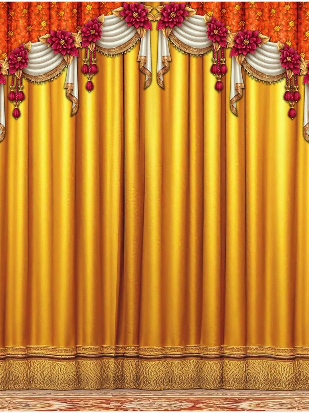 Aura Premium Golden Curtain Wedding Backdrop 8x5 Feet