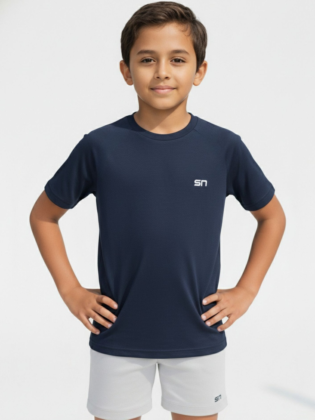 SPORTING NATION Unisex Kids Navy Blue Polyester Tshirts