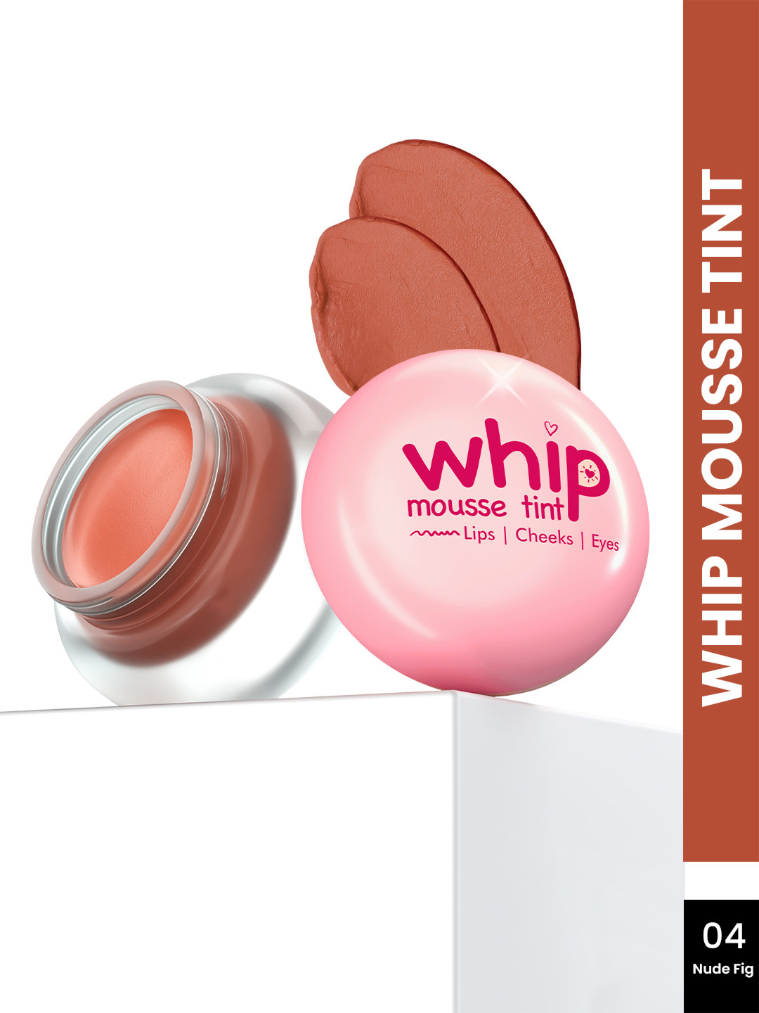GLAM21 Whip Lips Eyes & Cheeks Mousse Tint with Vitamin E 4g - Nude Fig 04