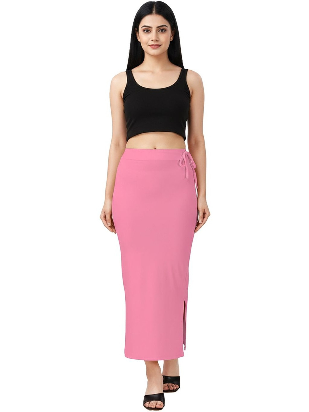 Esensuelle 7 Women Seamless Saree Shapewear Petticoat with Side Slit